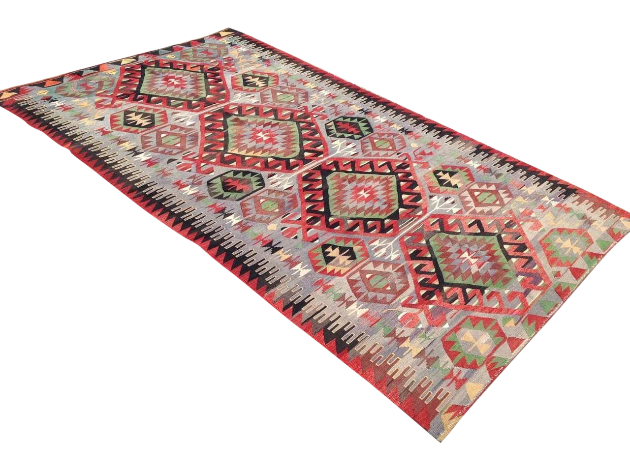Vintage Turkish Kilim Rug 6'4" x 10'6" Chairish