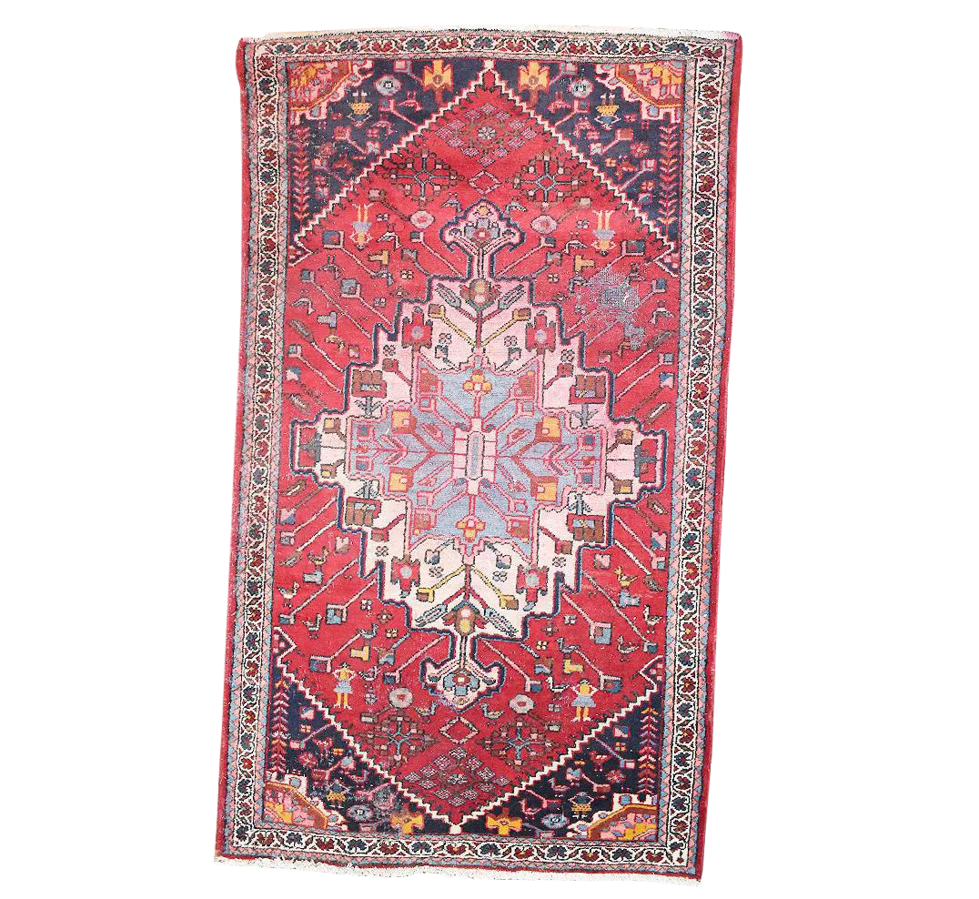 Vintage Handwoven Pink & Yellow Rug 4′4″ × 6′8″ Chairish