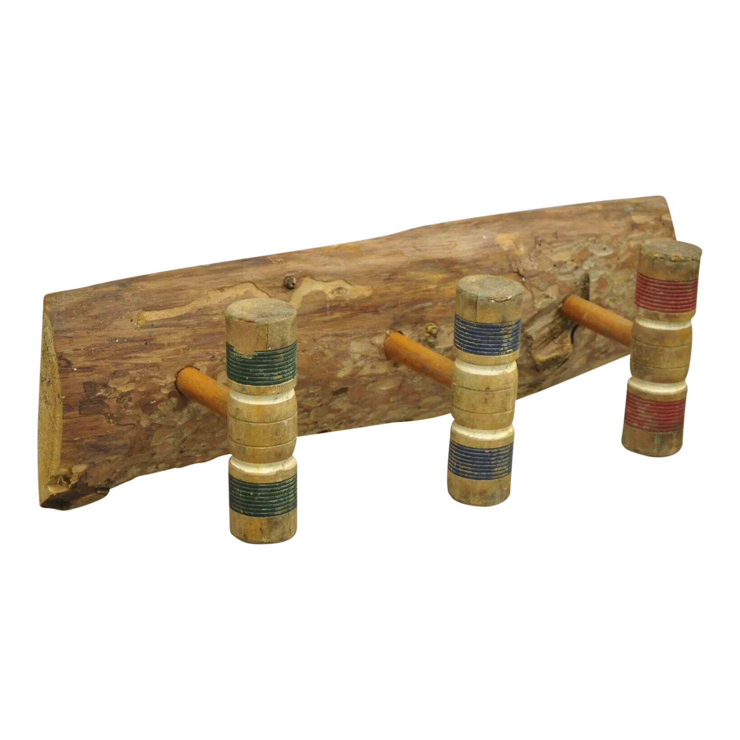 Vintage Croquet Mallet Repurposed Wall Hook Hat Rack Shelf Holder