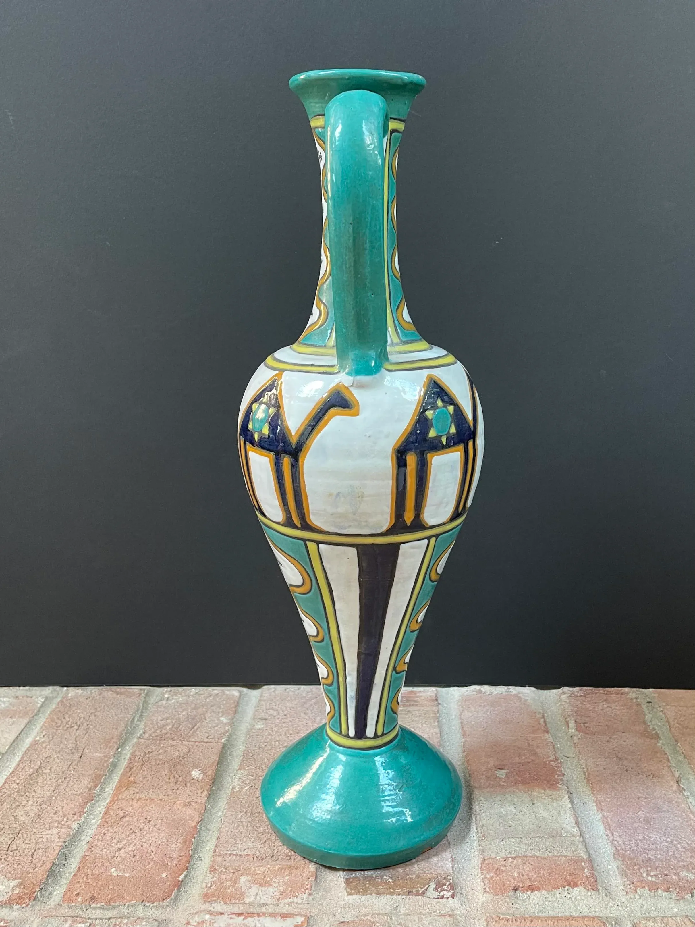 Vintage Middle Eastern Pottery Folk Art Vase / Urn | Chairish
