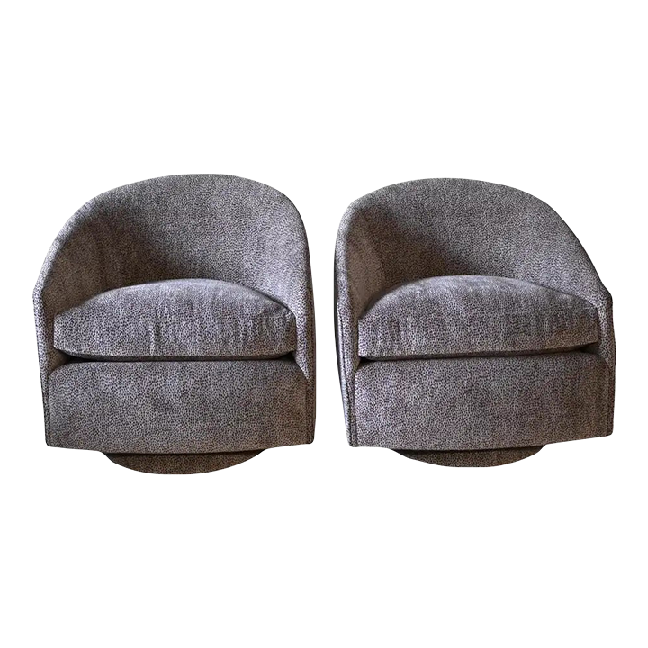Chenille Upholstered Swivel Chairs