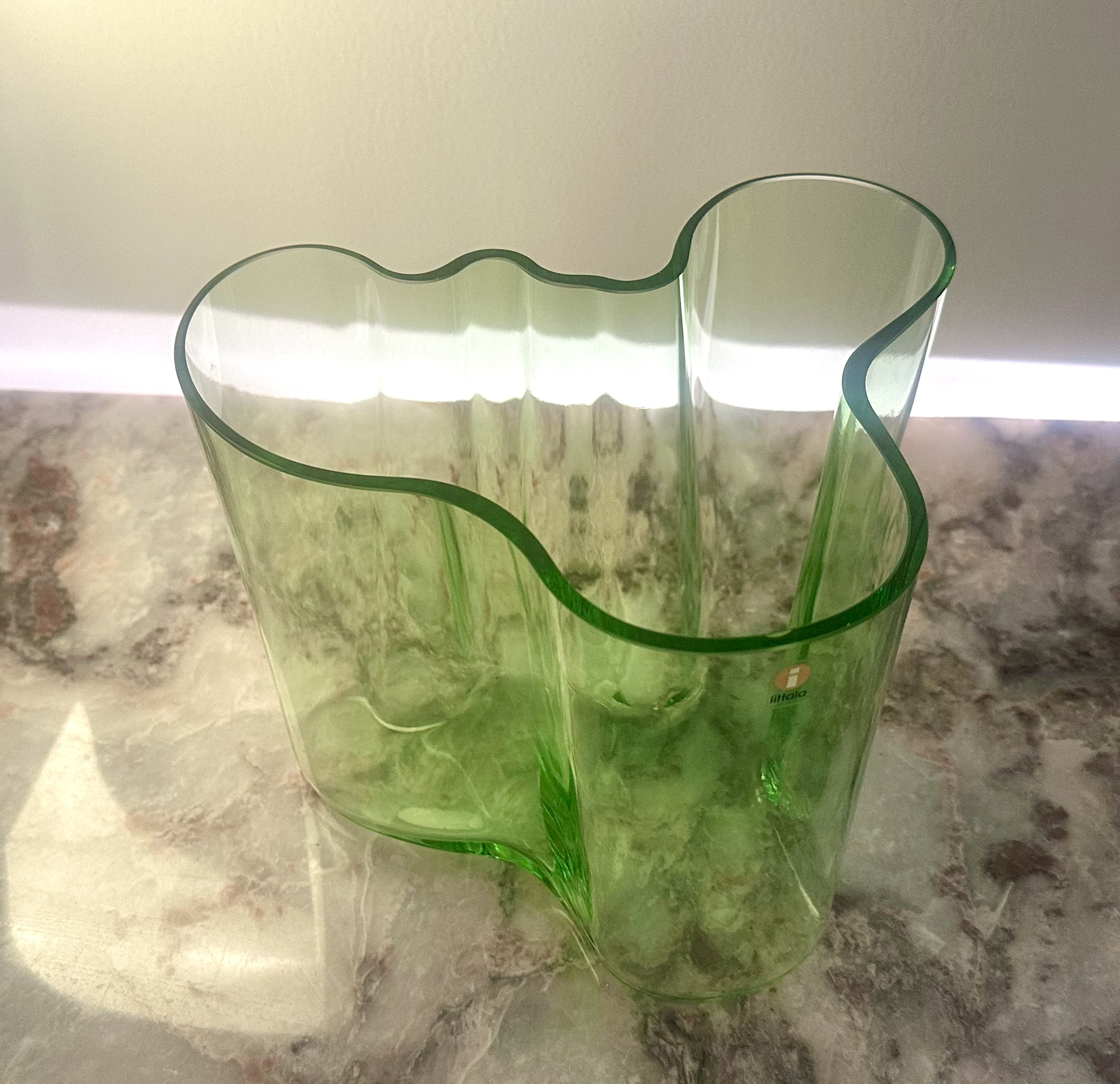 Alvar Aalto for Iittala Savoy Green Glass Vase, Large | Chairish