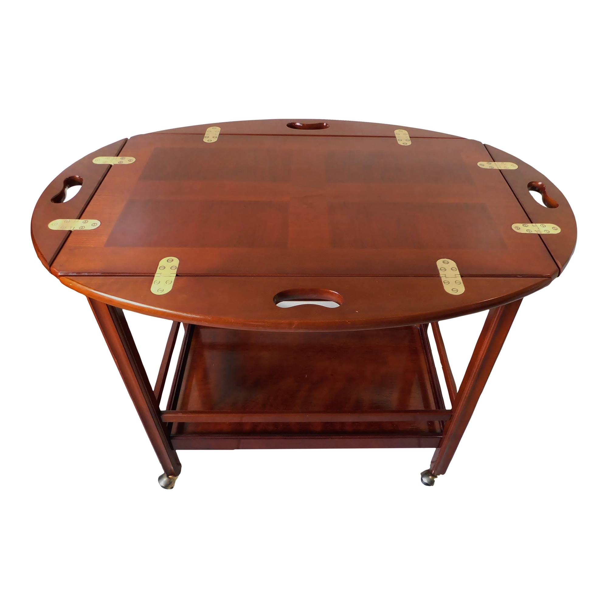 The Bombay Company Solid Wood Butler's Tray Table Tea Bar Rolling