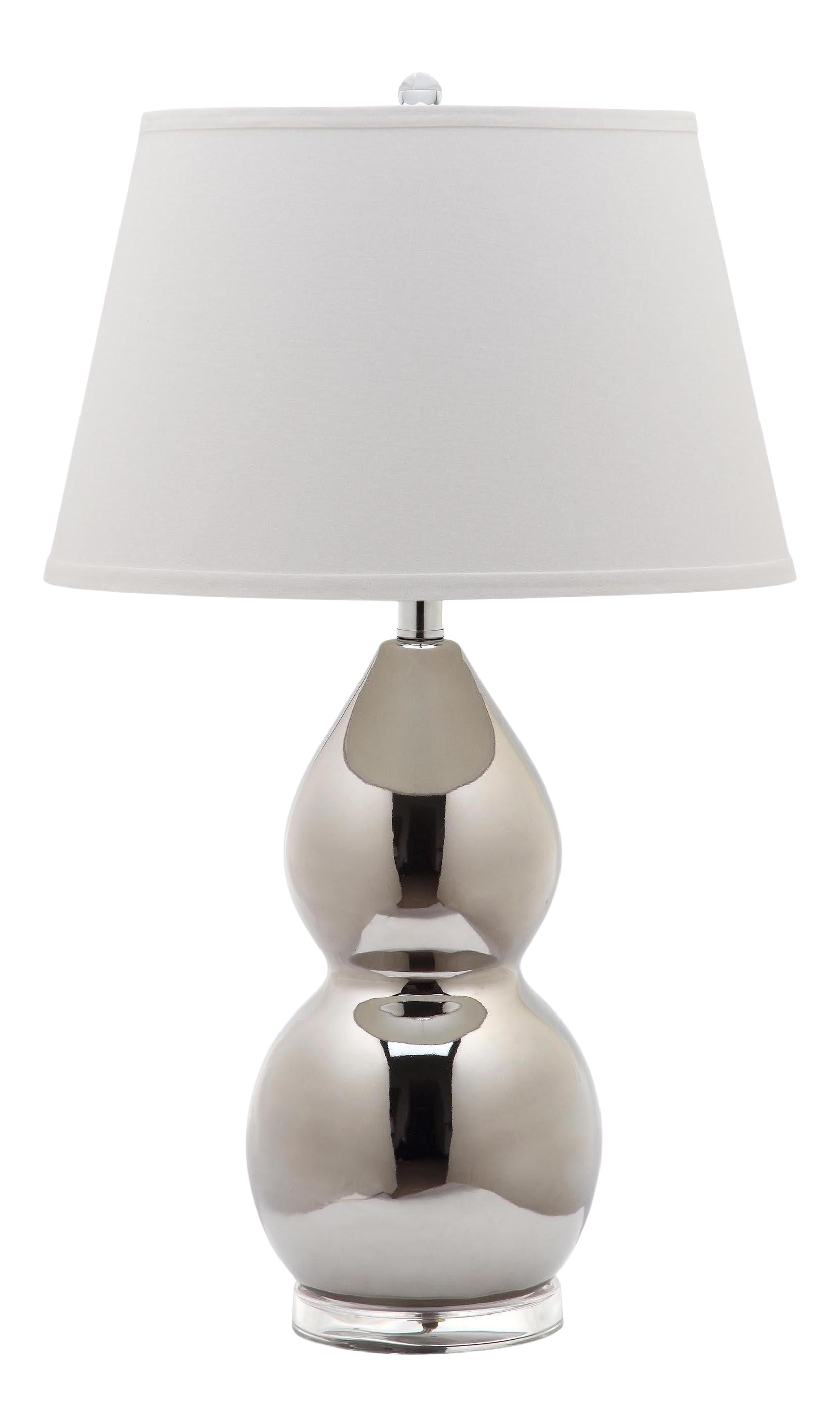 26.5Inch H Double Gourd Ceramic Table Lamp Silver Chairish