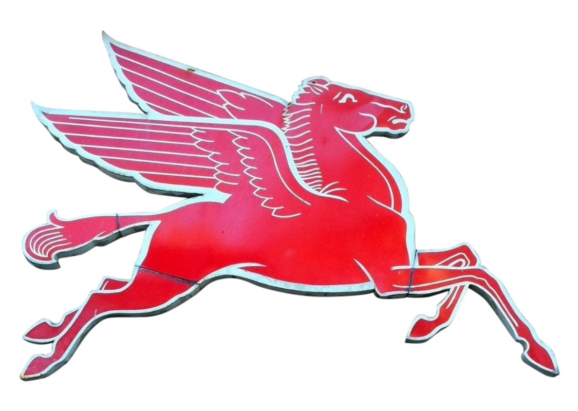 Mobil Flying Horse Pegasus Metal Art Work Sign Gas Chairish