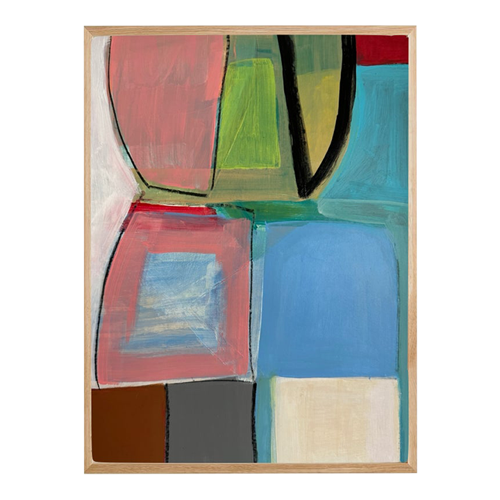 Framed Original Contemporary Abstract Painting by Michael Sanchez