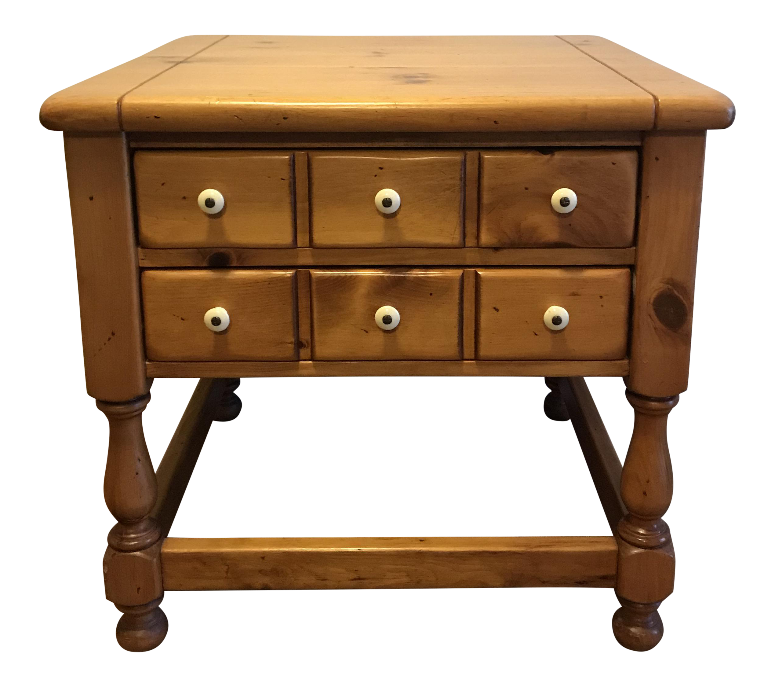 Antique Ethan Allen Antiqued Pine Nightstand Chairish