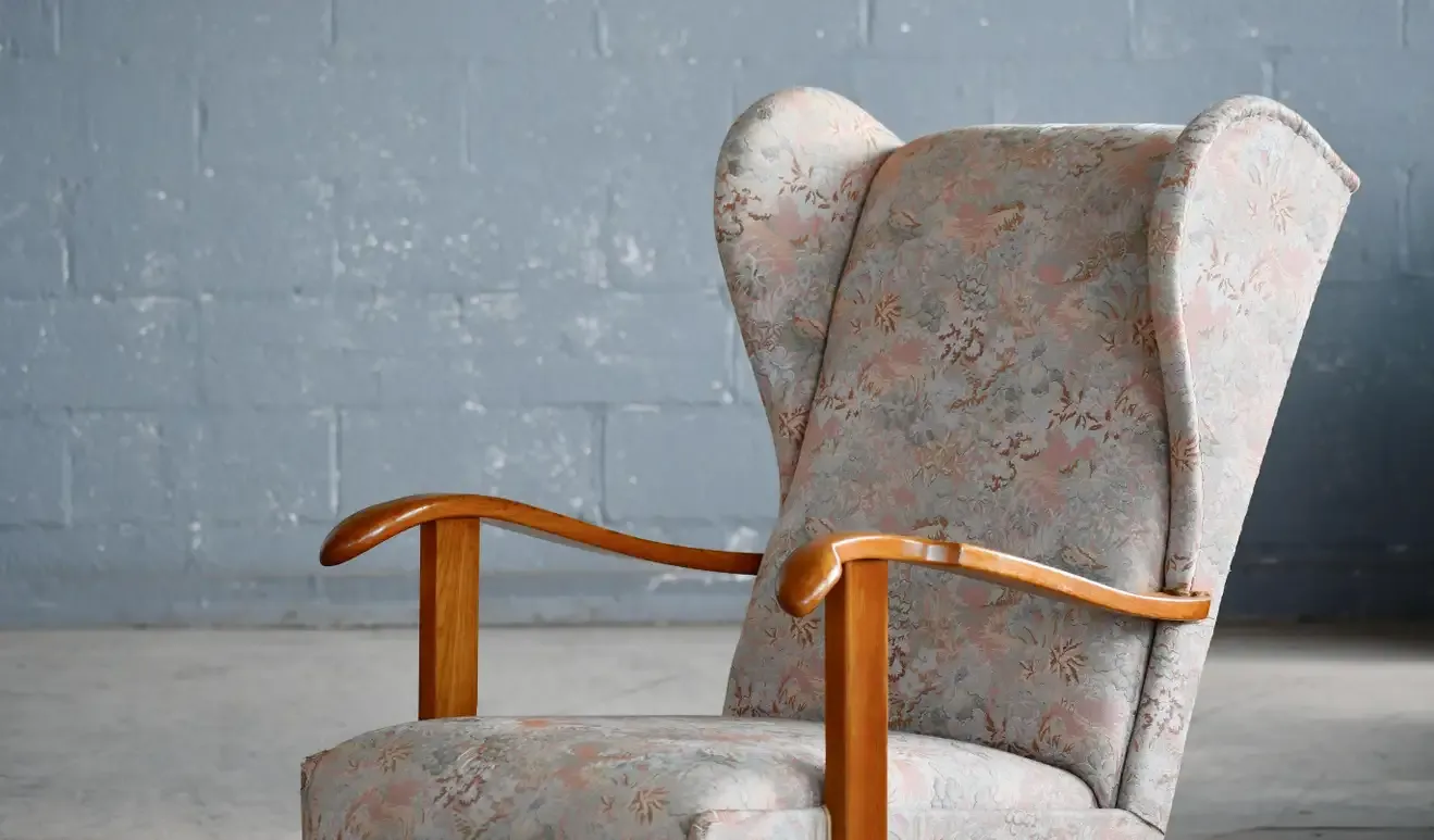 Fritz Hansen Model 1582 Wingback Lounge Chair Danish Mid