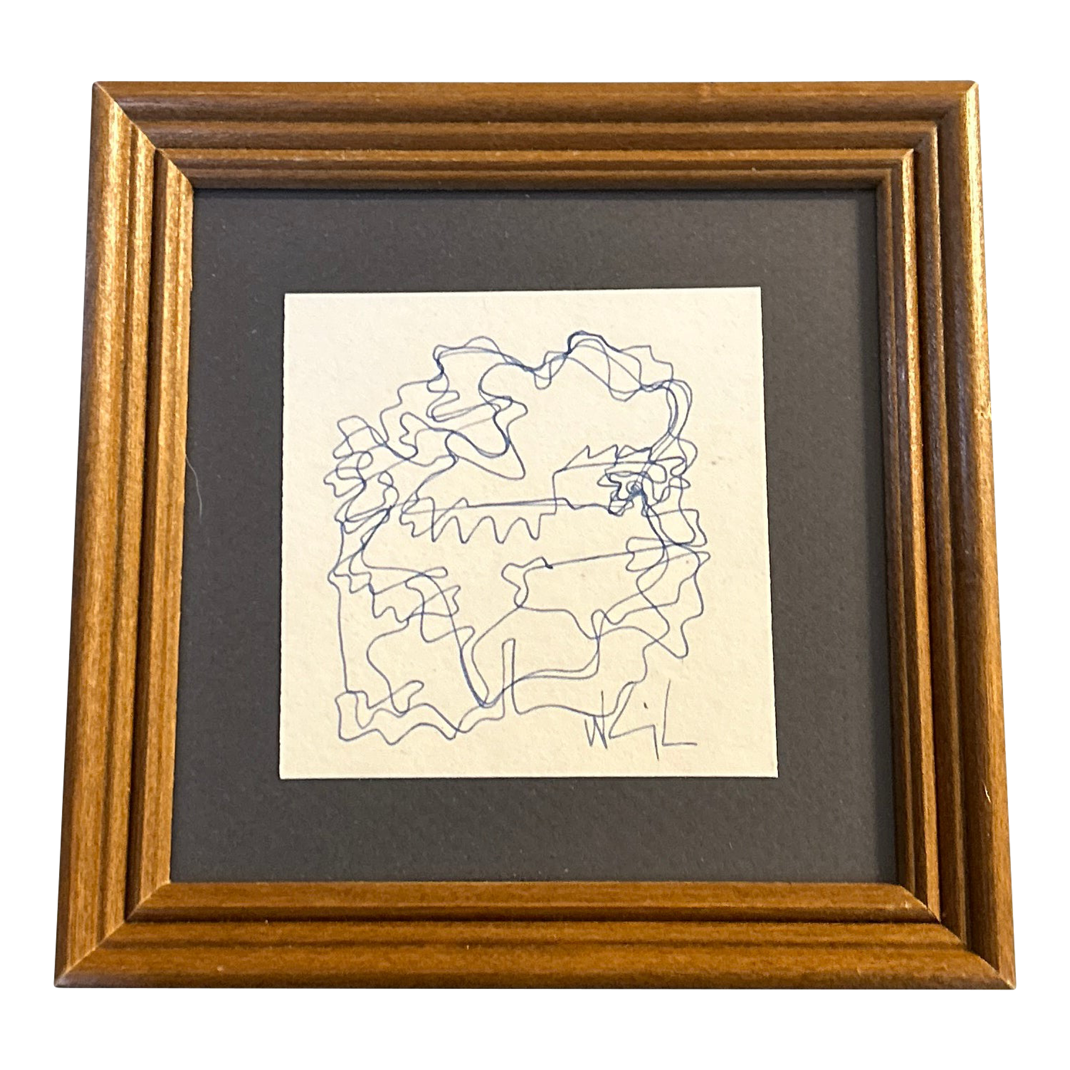 Contemporary Original Wayne Cunningham Abstract Pen and Ink Drawing