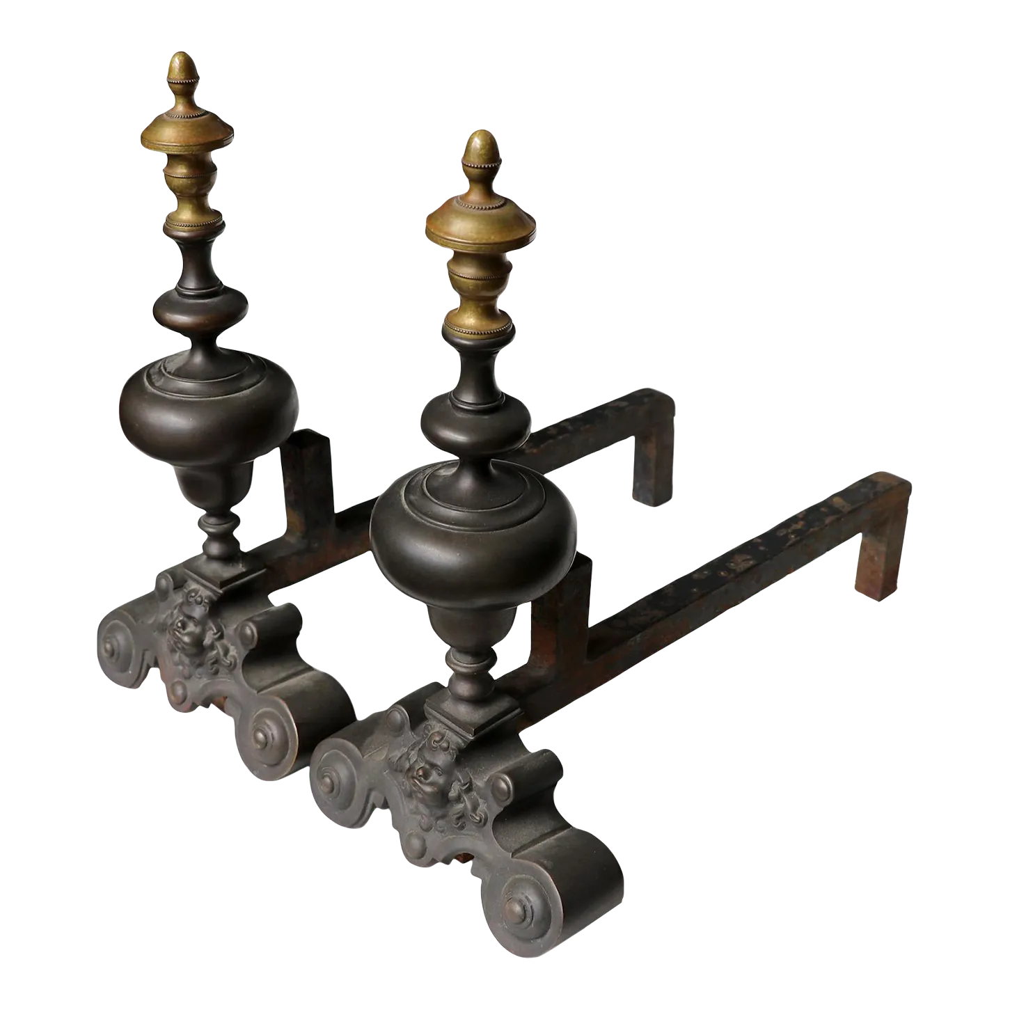 Cast Iron Andirons, Pair Chairish