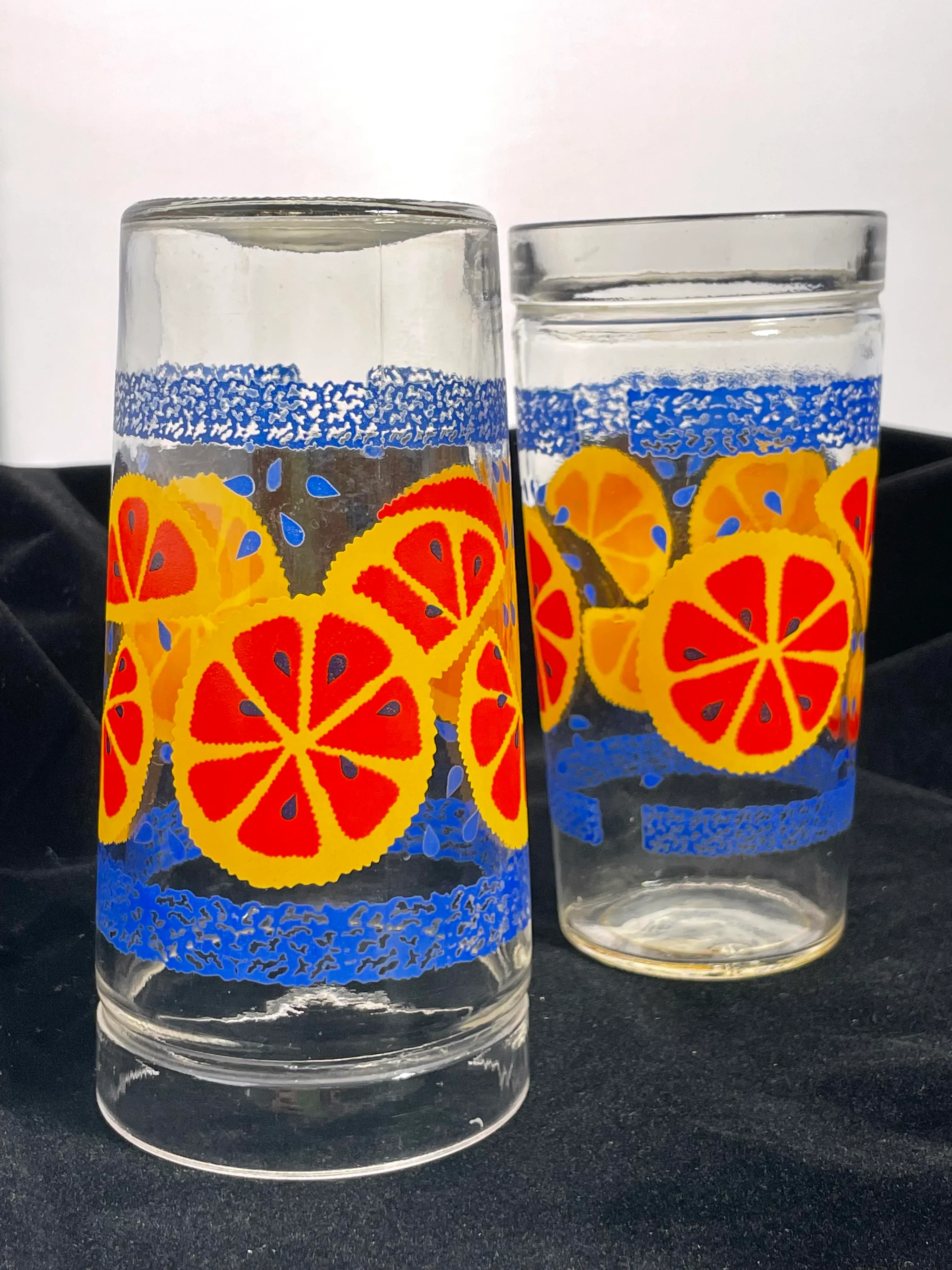 Vintage 1970's Anchor Hocking Orange Slice Tumblers- Set of 4
