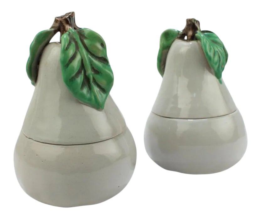 20th Century Grey Italian Pottery Covered Table Boxes - a Pair | Chairish