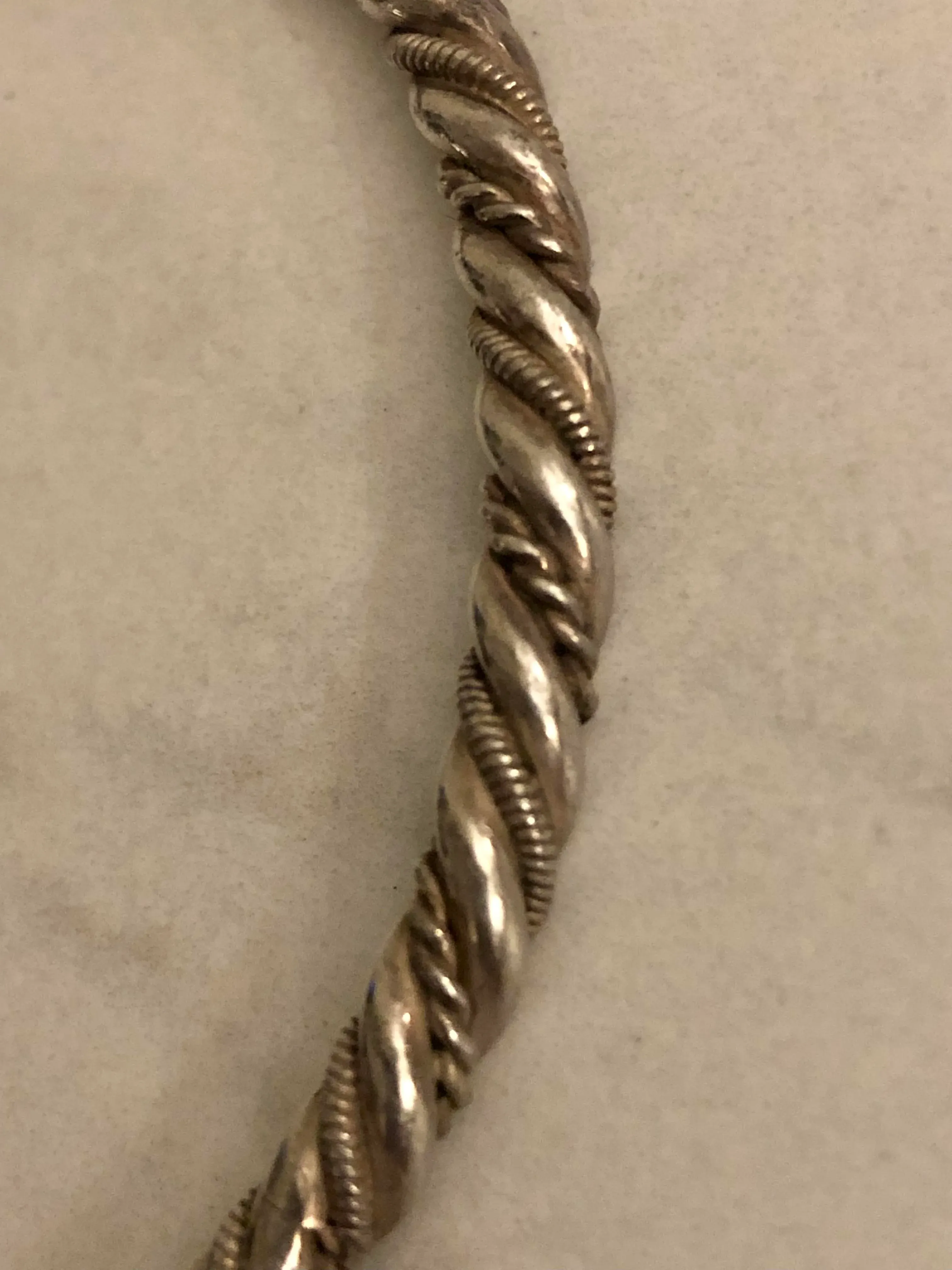Vintage Sterling Silver Rope Twist Bangle | Chairish