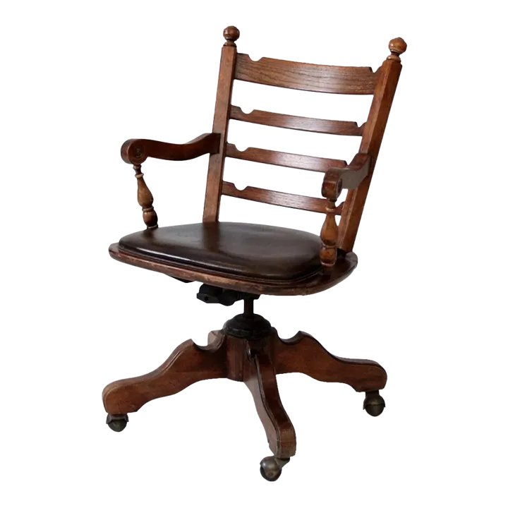Mid Century Wooden Office Desk Chair Chairish