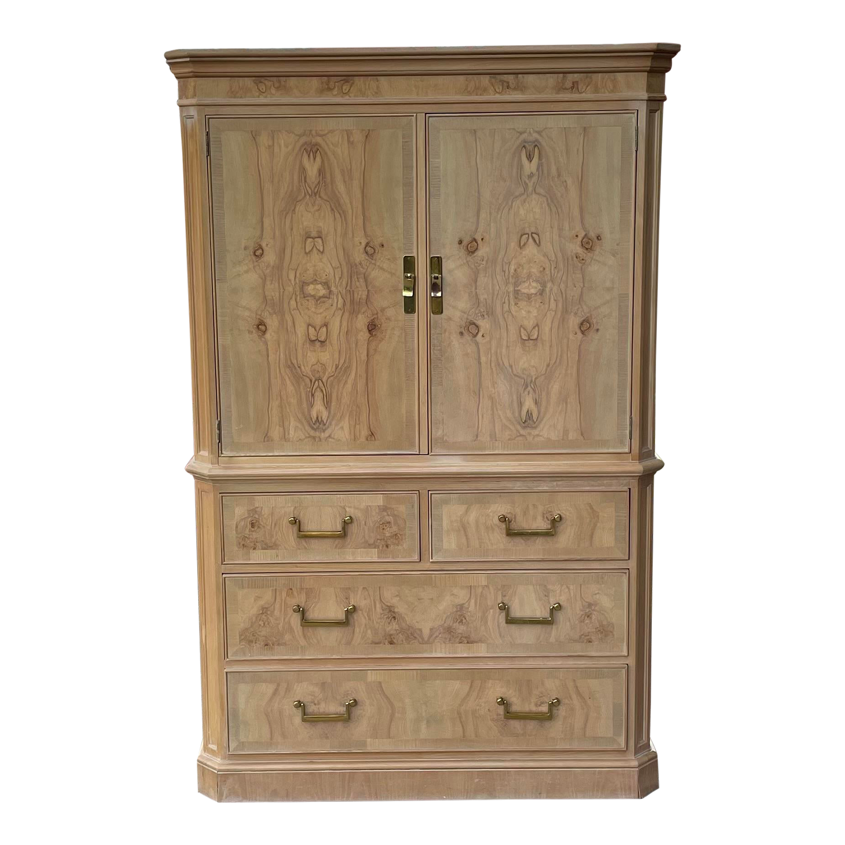 Drexel Heritage Corinthian Collection Burl Wood Finish Armoire Chairish