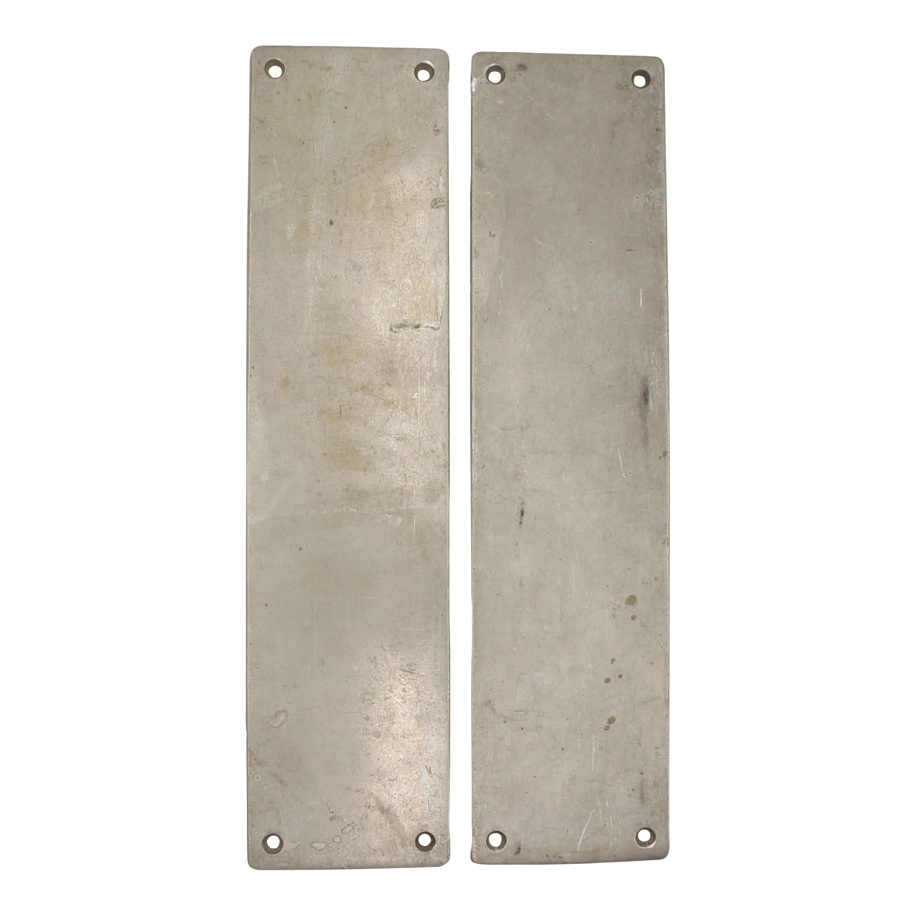 Pair of Vintage Nickeled Brass 14 In. Door Push Plates