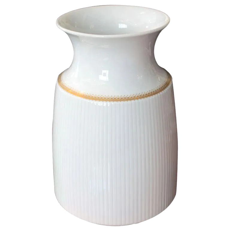 Rosenthal Porcelain Vase With Gold Band Chairish