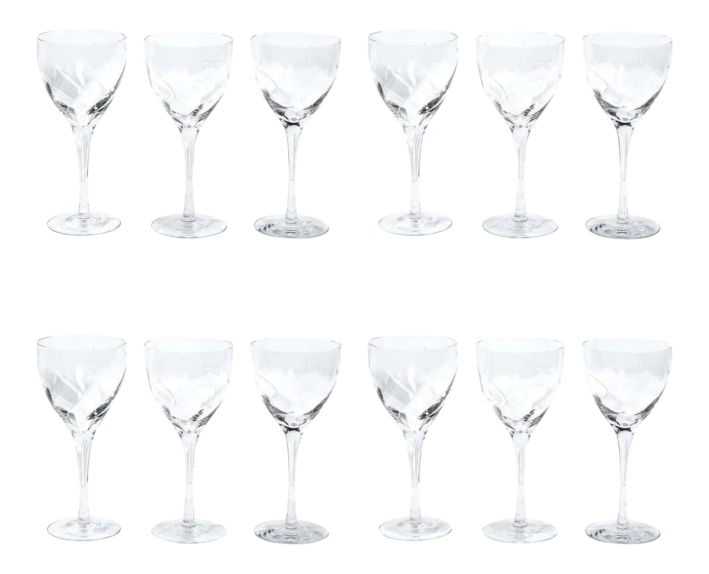 Tiffany & Co. Textured Translucent Crystal Wine Glasses Set of 12 Chairish