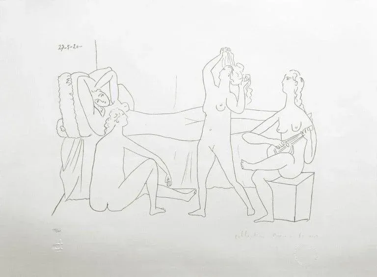 Quatre Nus Au Harem 1980s Pablo Picasso Estate Lithograph