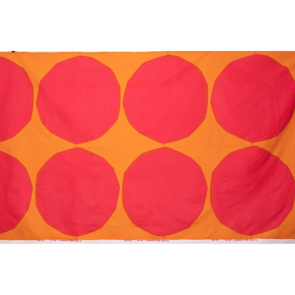 1959 Marimekko Fabric 'Isot Kivet' Pink & Orange Print - 9.75' L X
