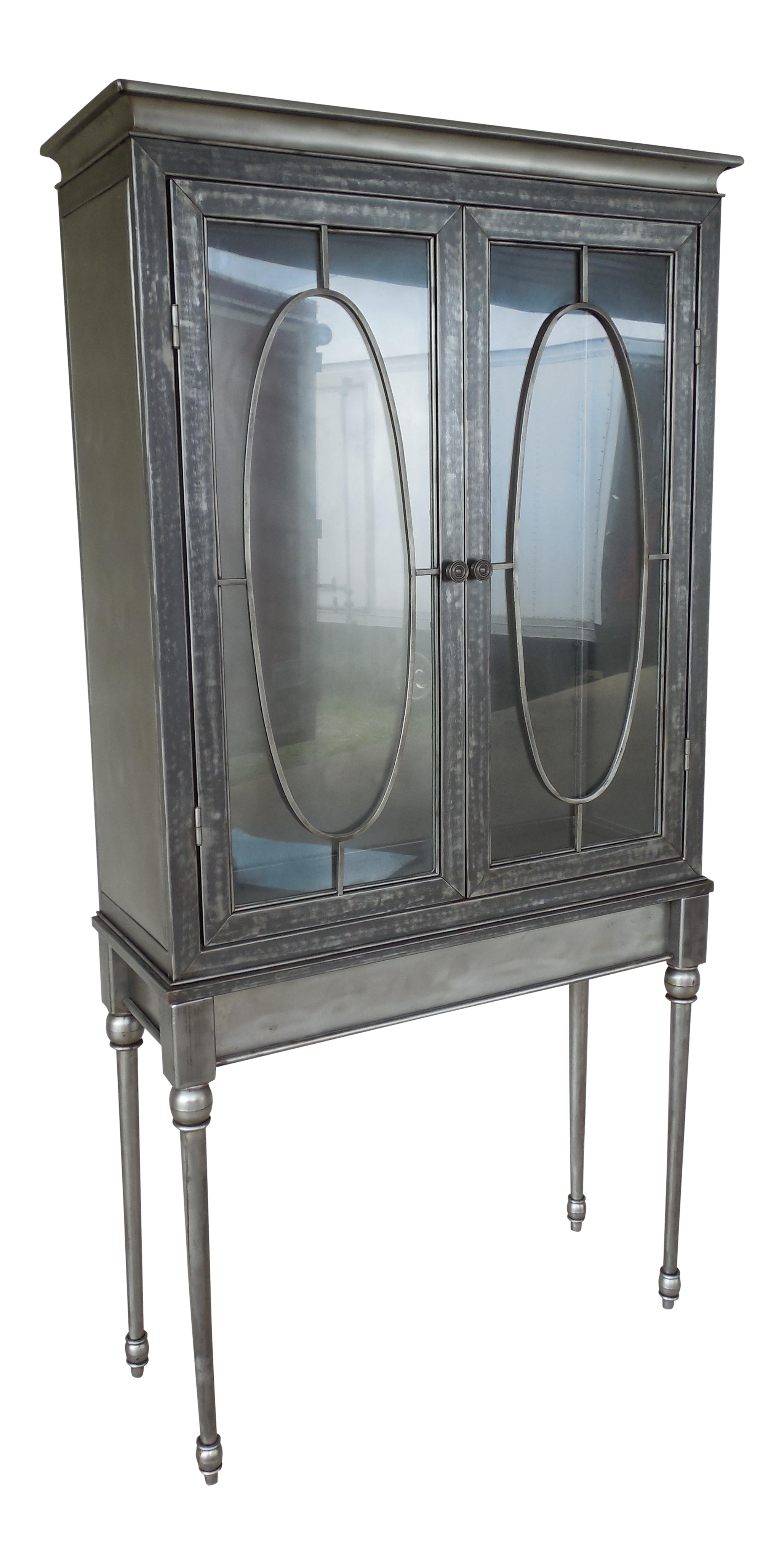 Modern Welded Steel Designer 2 Door Display Cabinet Chairish