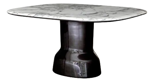 Musa 200 Ombra Silk Lacquer and Black Base Marble Table by Casa Casati