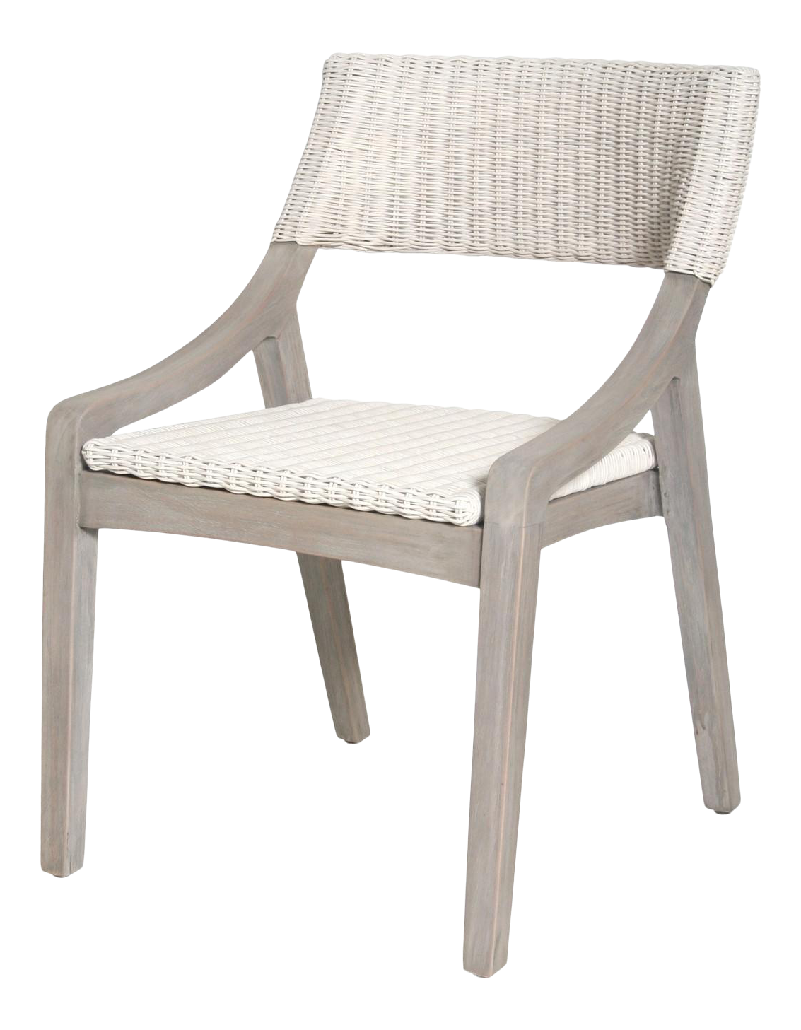 Urbane Dining Side Chair, White, Rattan Chairish