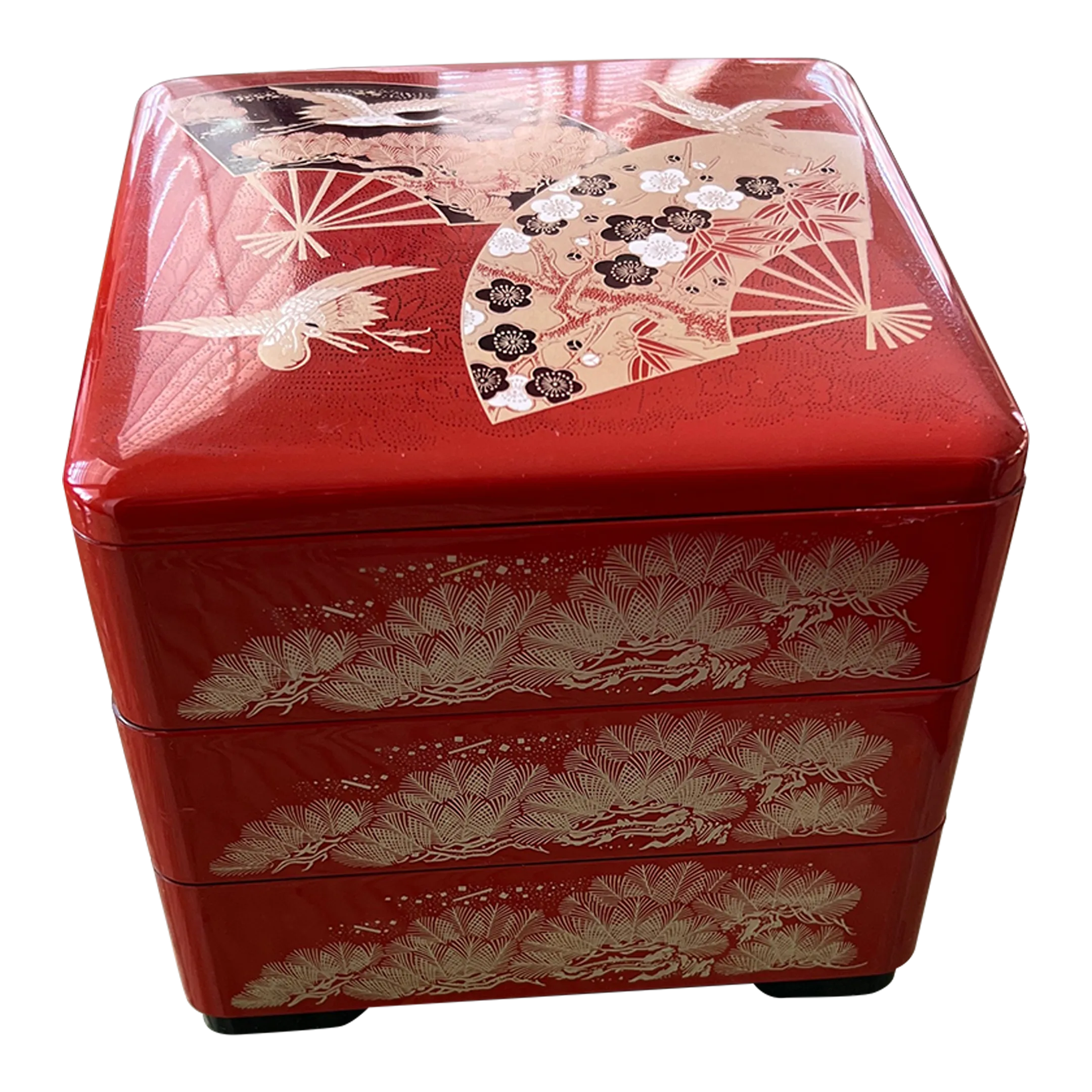 Late 20th Century Yamanaka Japanese Red Lacquer Ware 3