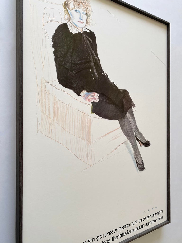 クロエ・ミケルセン アートポスター A1版 David Hockney Vintage 1980 Lithograph Print Framed Museum