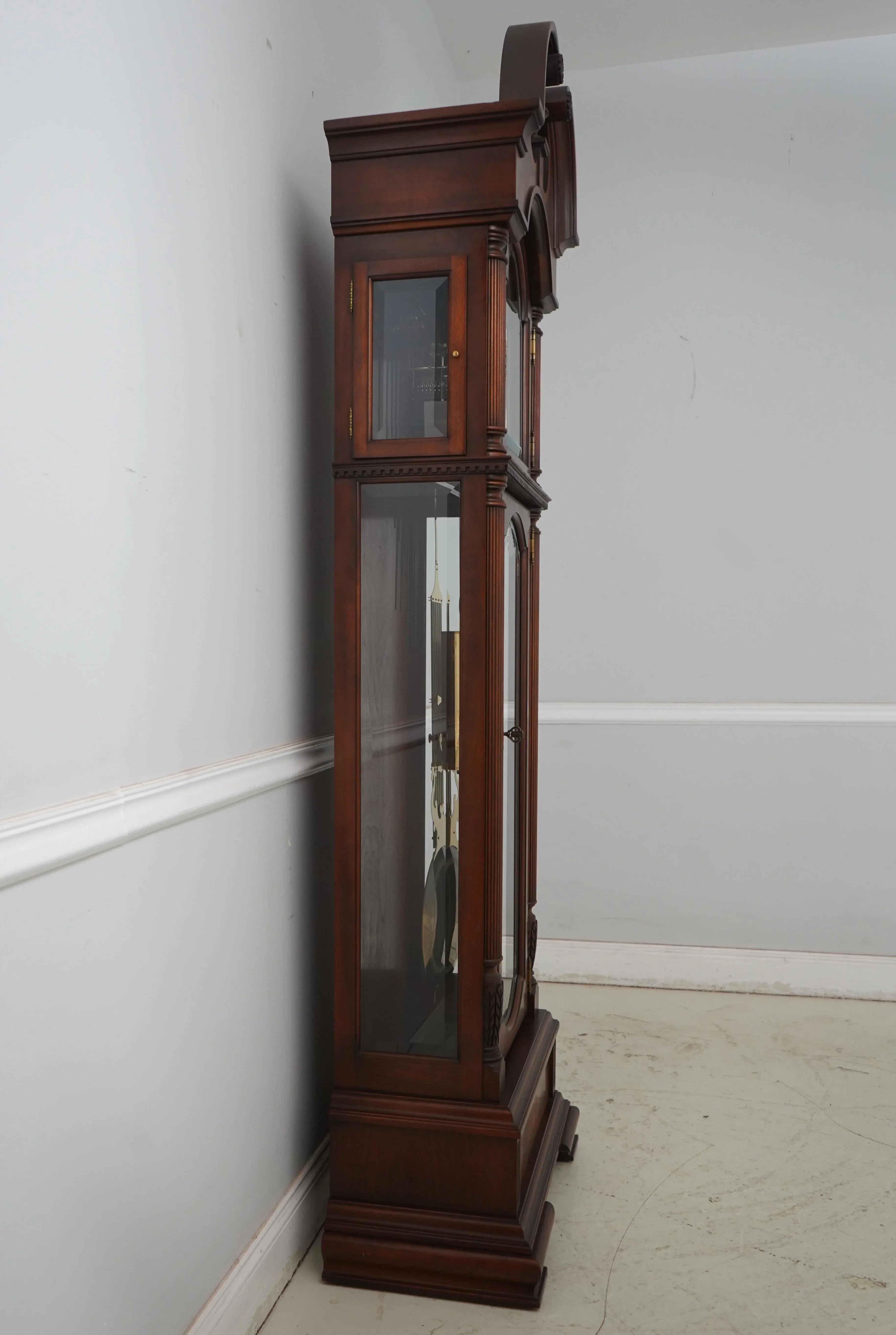 Sligh Inlaid Mahogany Grandfather Hall Clock, image size:3660x5454