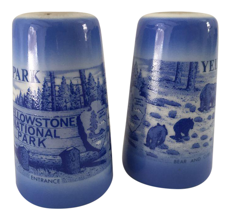MidCentury Yellowstone Park Souvenir Salt & Pepper Shakers A Pair