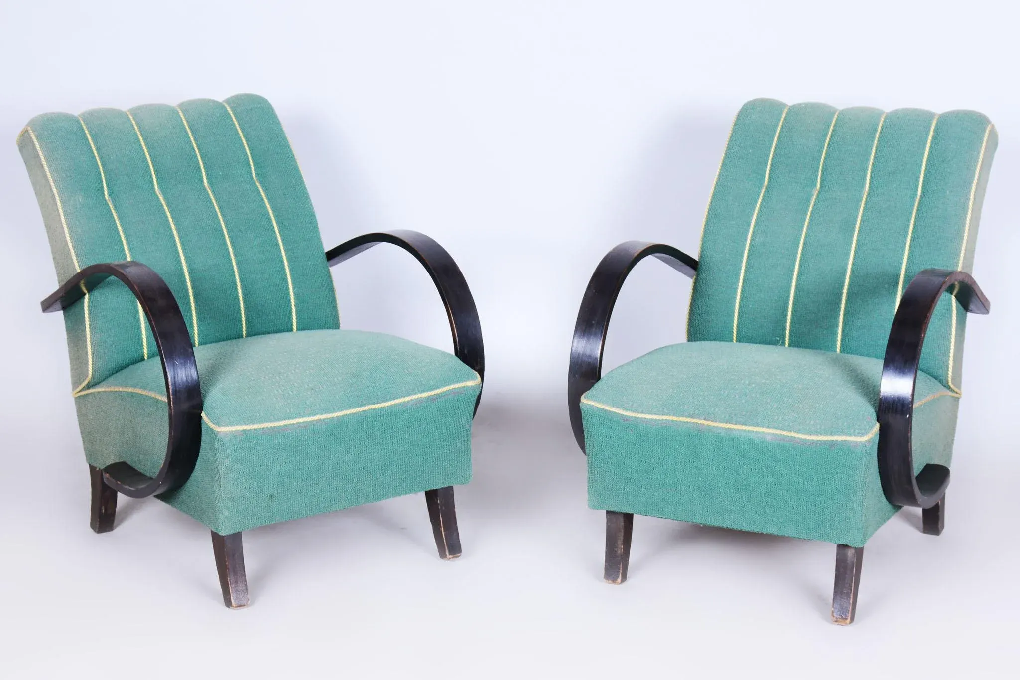 Set of Vintage Art Deco Armchairs by Jindrich Halabala for Up Zavody, 1930s