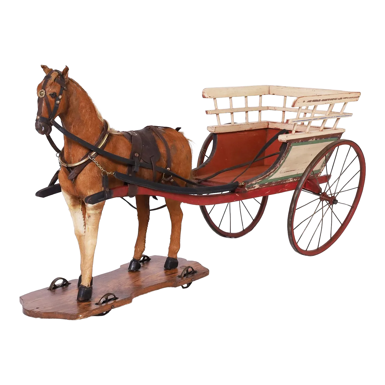 Large Vintage Toy Horse and Cart Chairish
