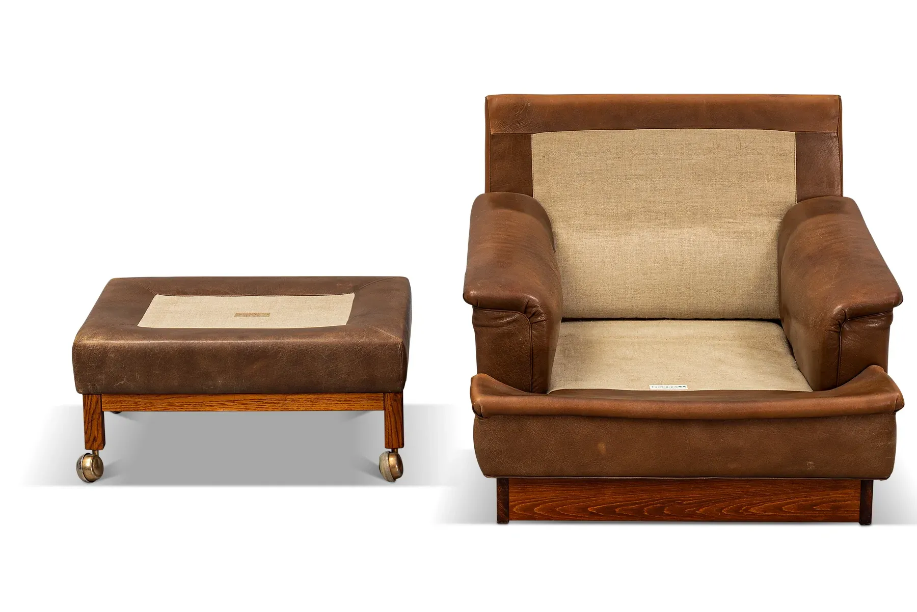 KK/tac②　　 ARNE NORELL オットマン 1960s Arne Norell Saturn Lounge Chair + Ottoman In Brown Leather