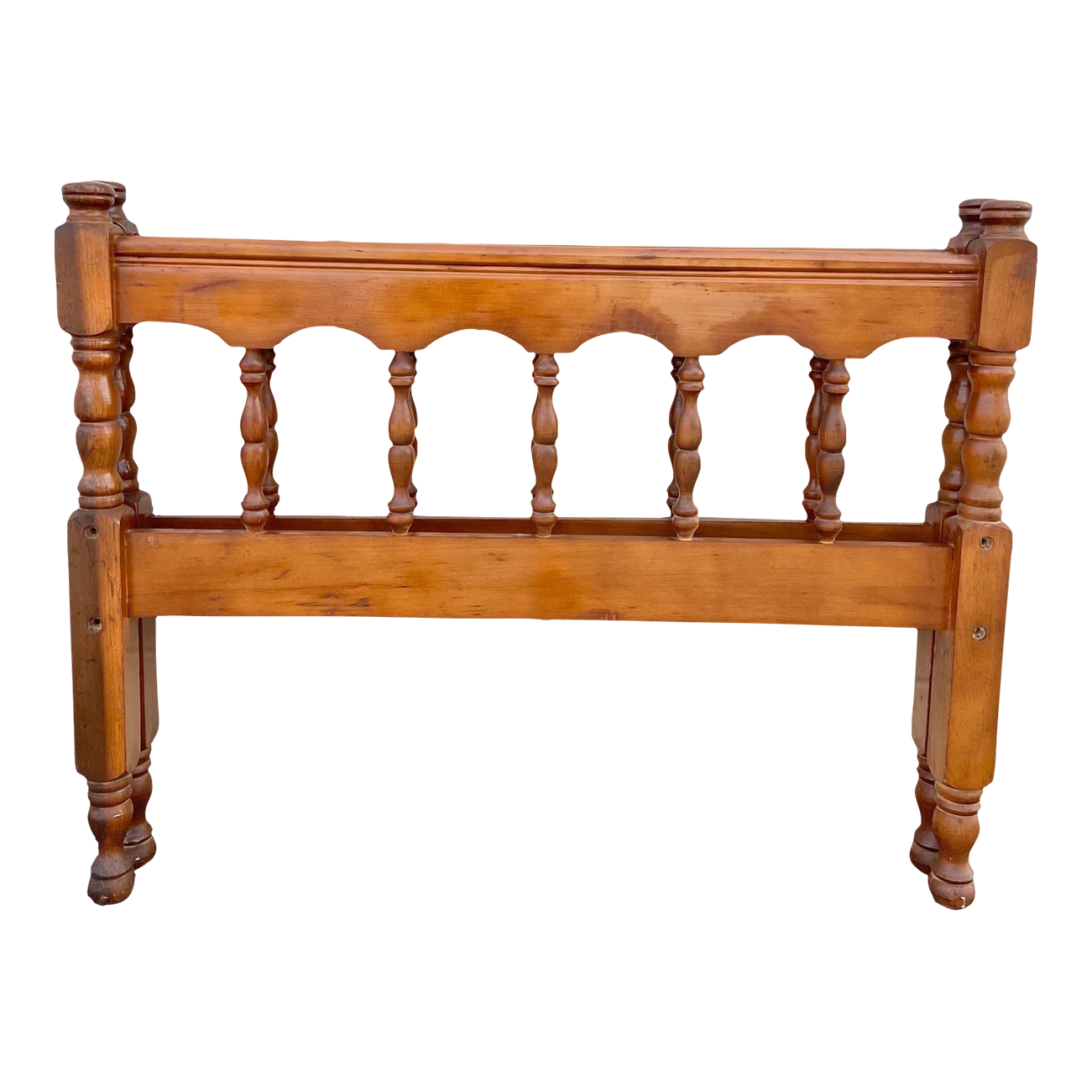 Vintage Twin Size Four Poster Spindle Bed Headboard and Footboard