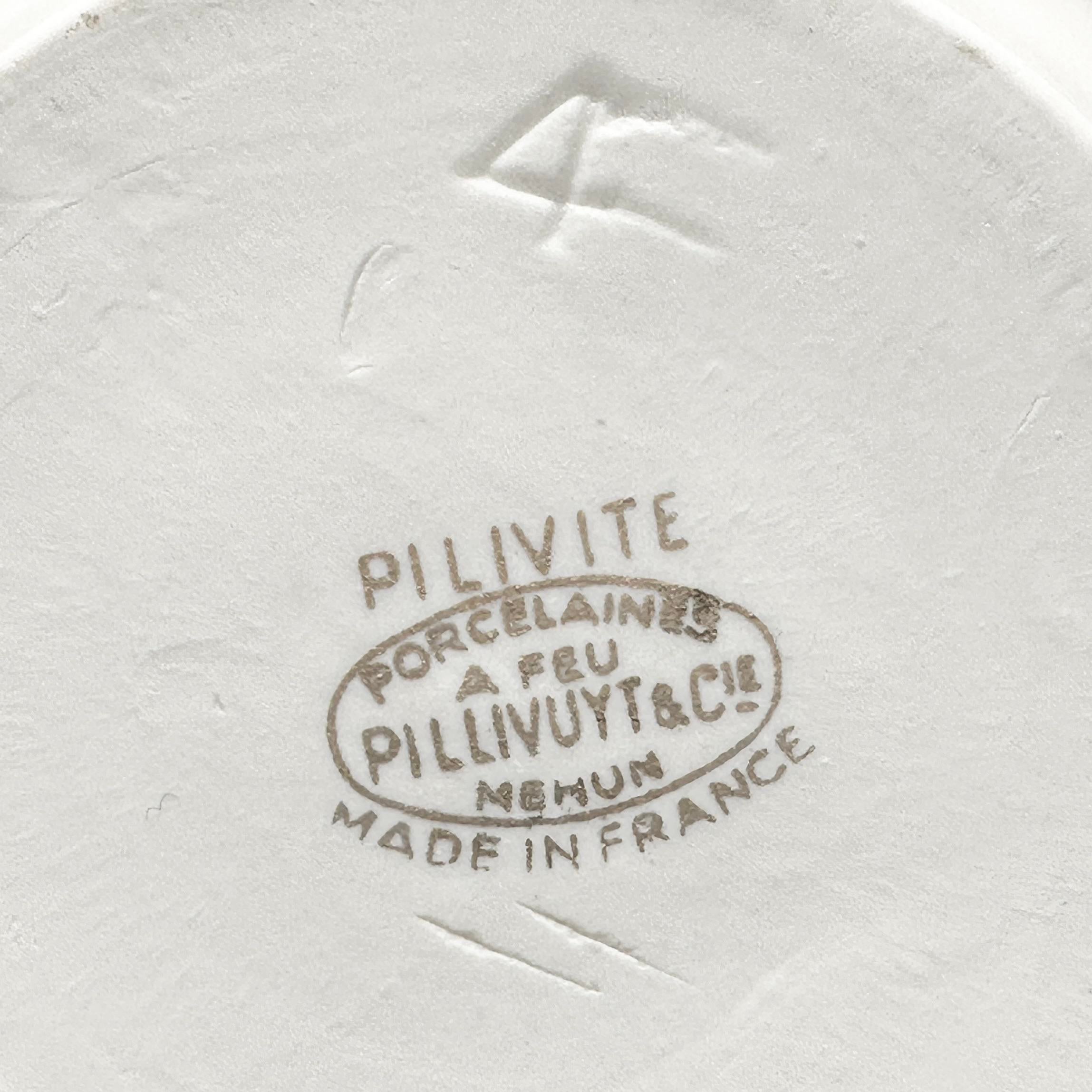 Vintage Pillivuyt and Cie France White Porcelain Handled Dish With