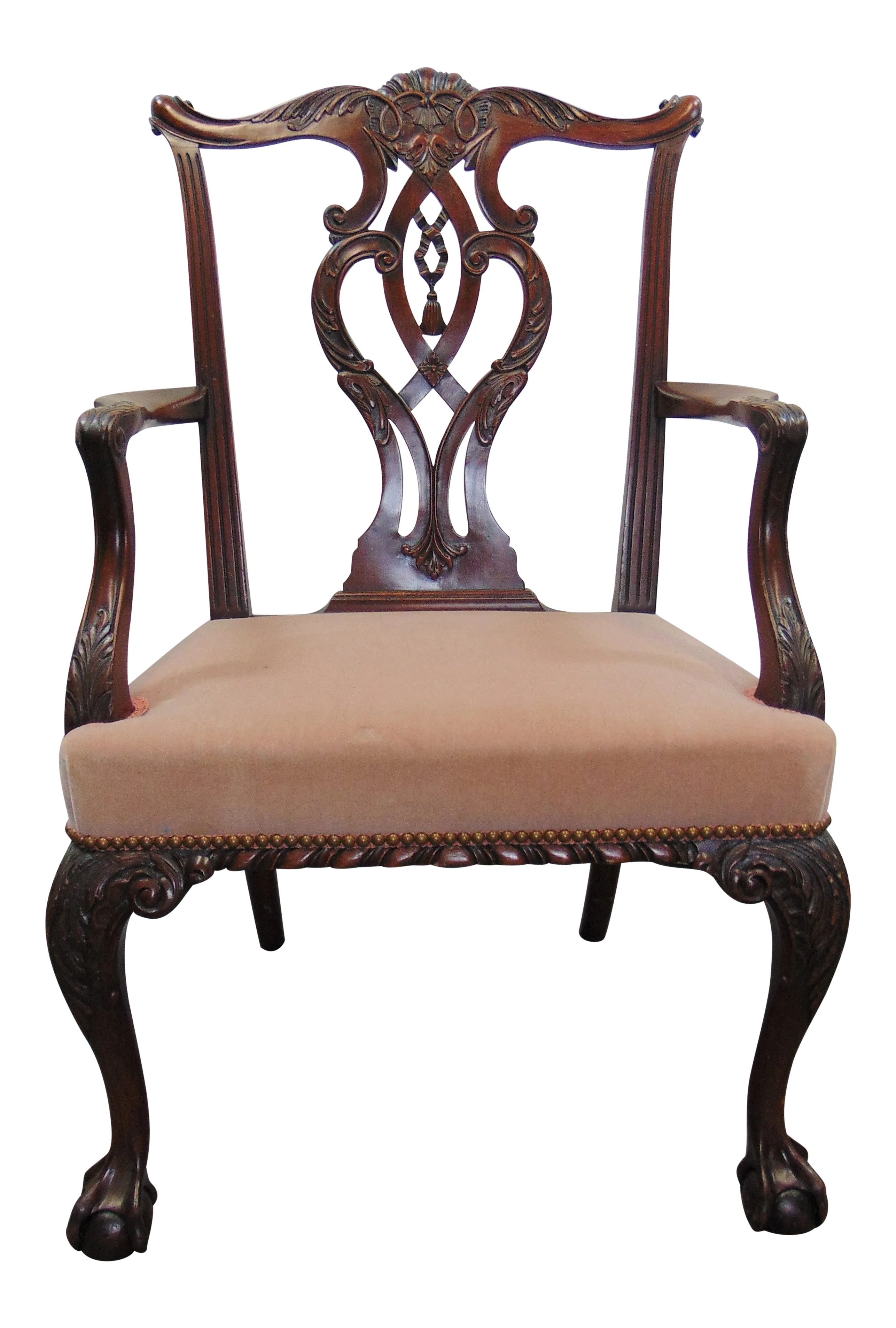 Chippendale Carved Mahogany Arm Chair