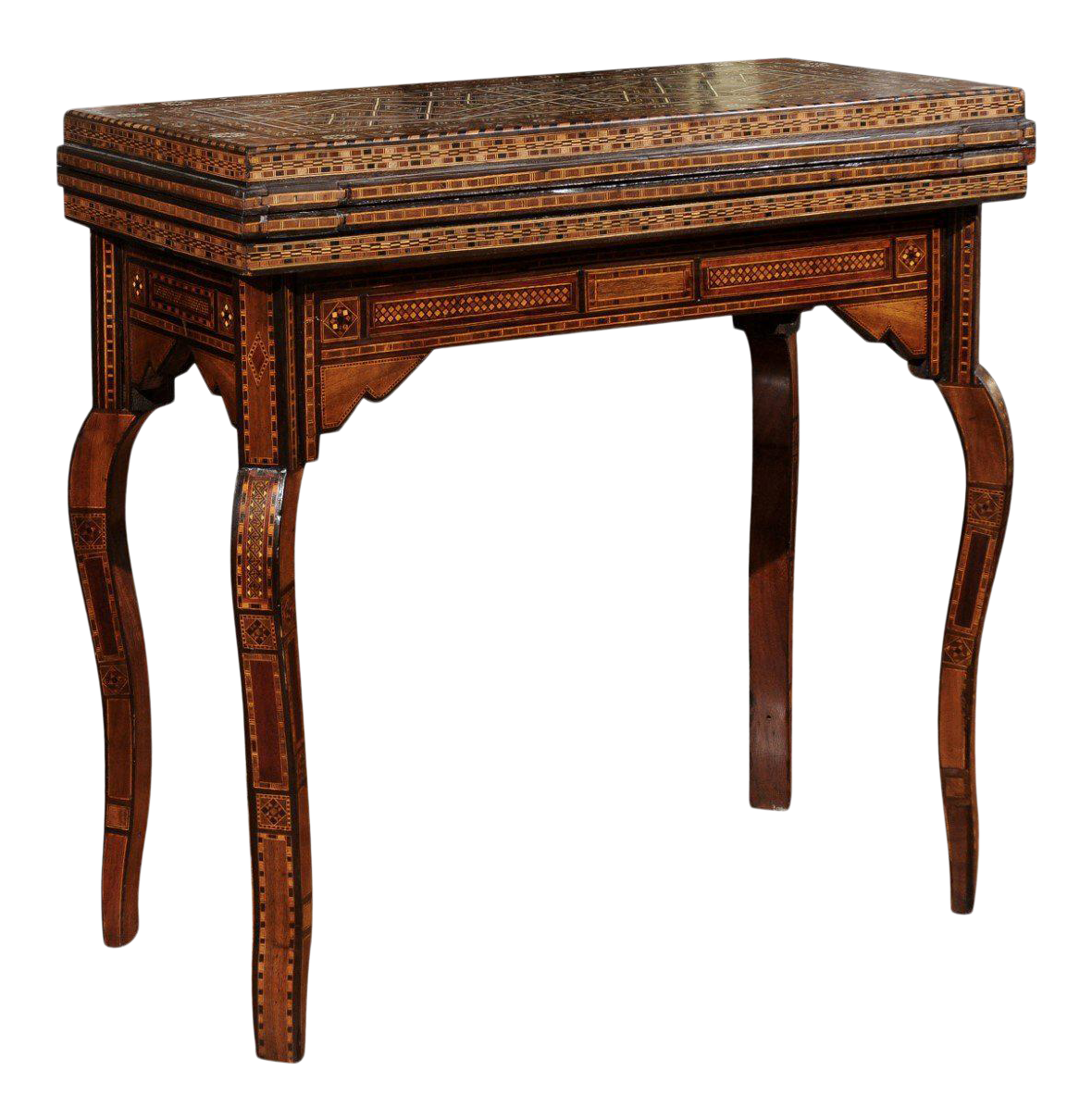 Vintage Moorish Style Moroccan Game Table With Intricate Inlay And Folding Top Chairish