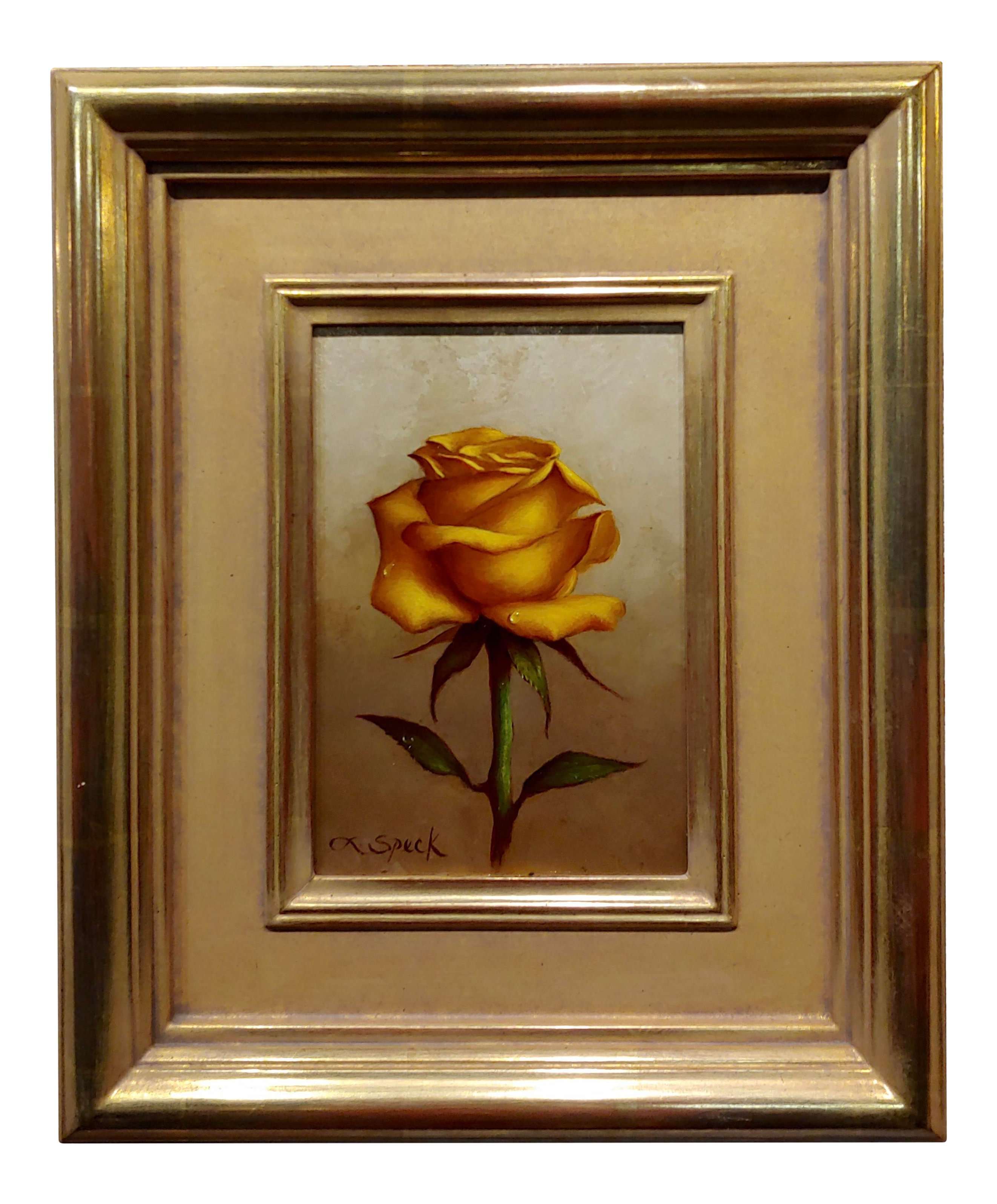 Loran Speck Portrait Of A Yellow Rose Oil Painting Chairish