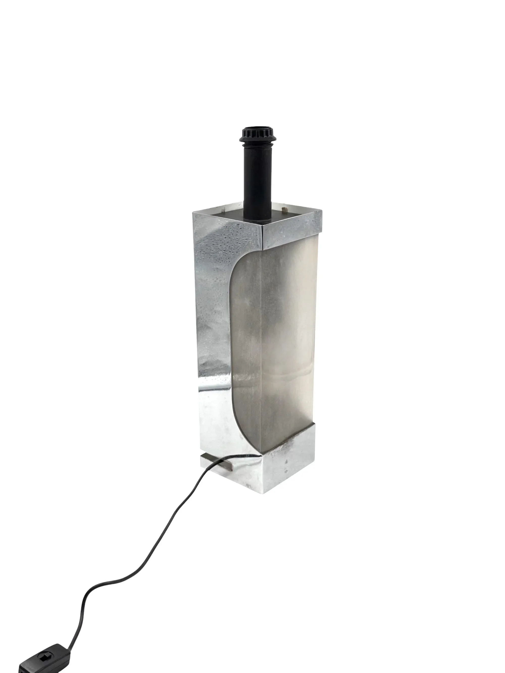 Hollywood Regency Chromed Table Lamp Base, Luci Milano Italy, 1970s