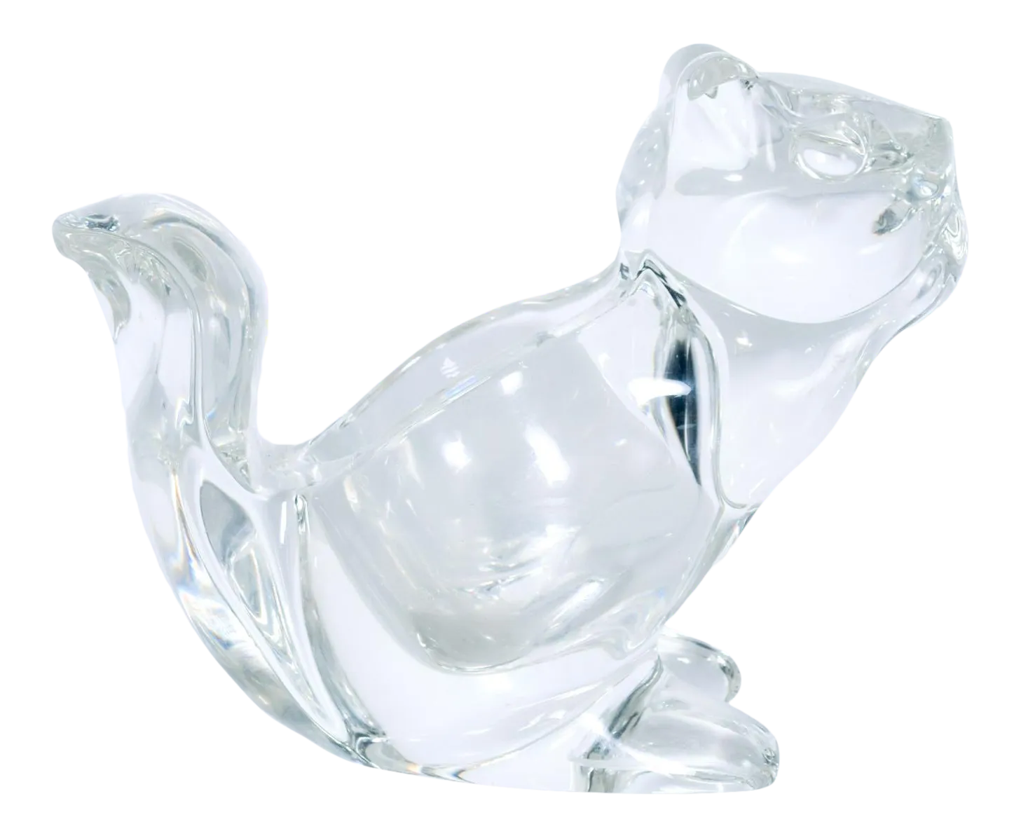 1980s Modern Crystal Glass Candy Dish Squirrel Figurine Chairish
