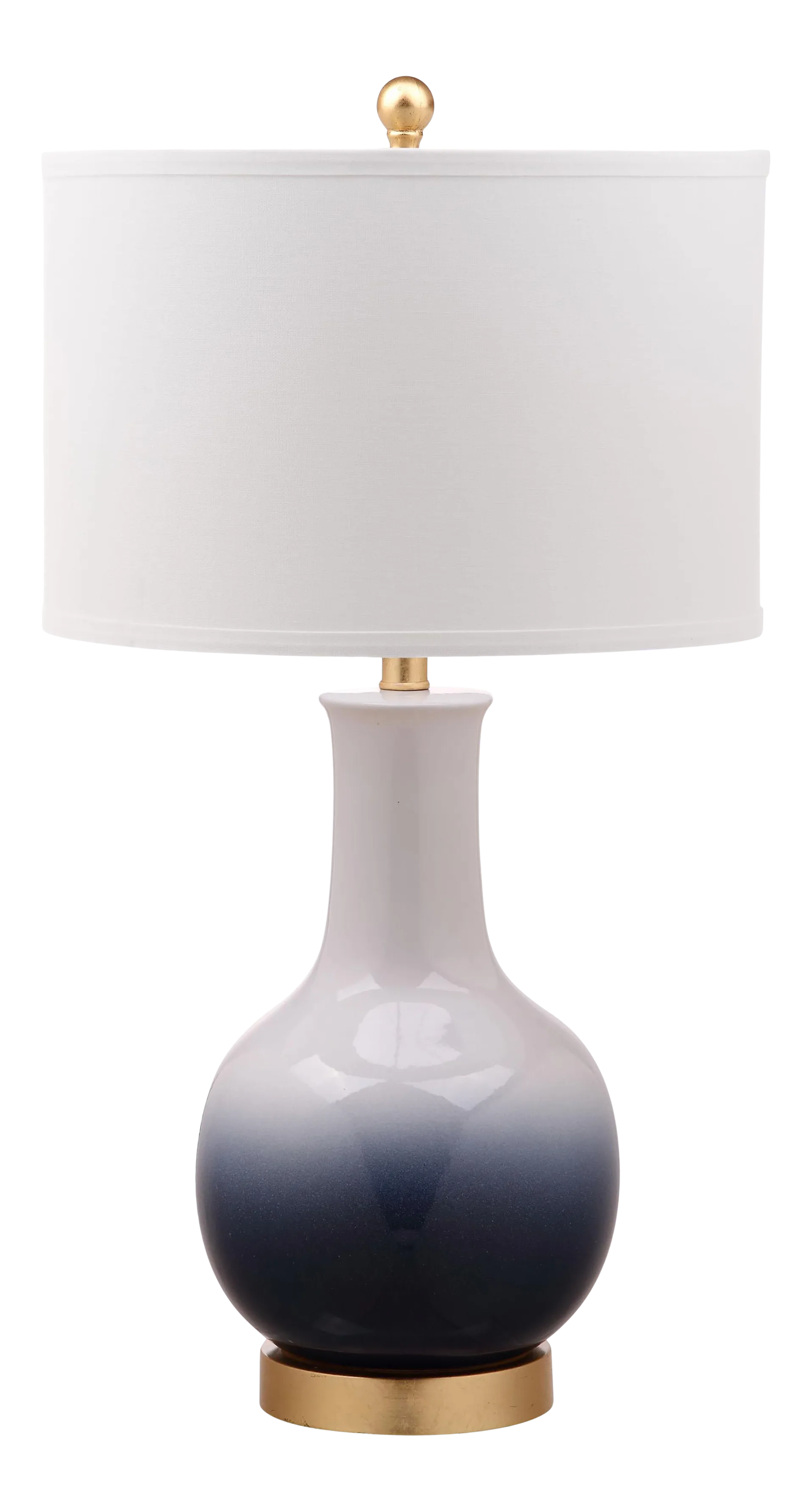 Ceramic Base Table Lamp Navy & White Chairish