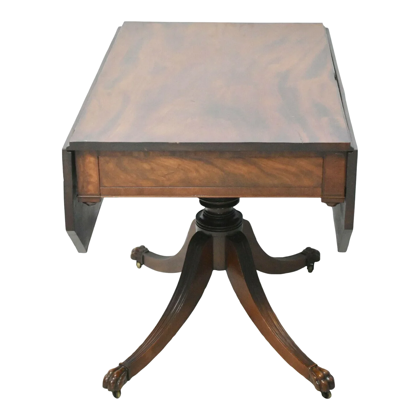 Early 19th Century Federal Period Mahogany Drop Leaf Carved Table New York Att. To Duncan Phyfe