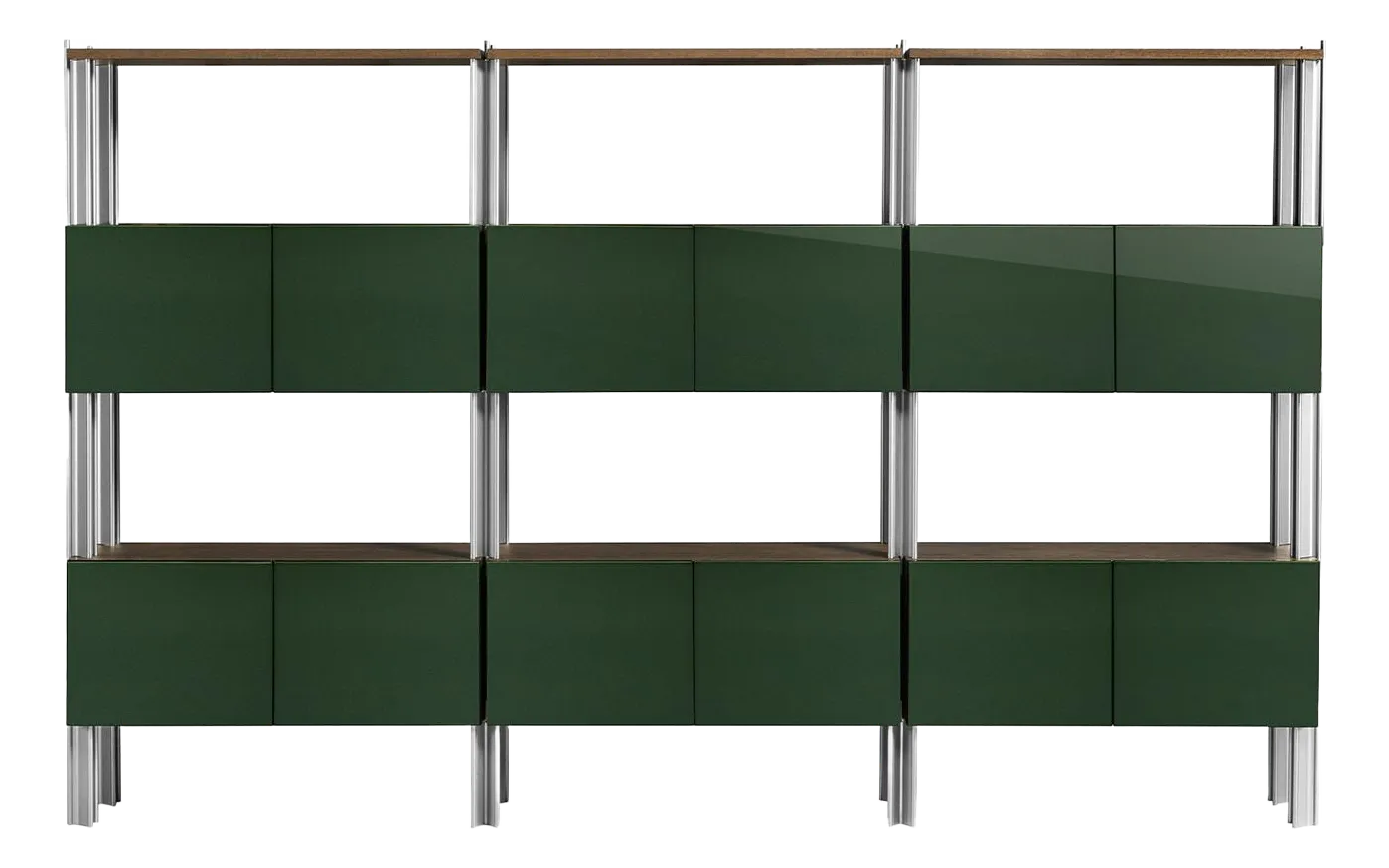 Flexor Green Wood & Metal Bookshelf by Gio Ponti