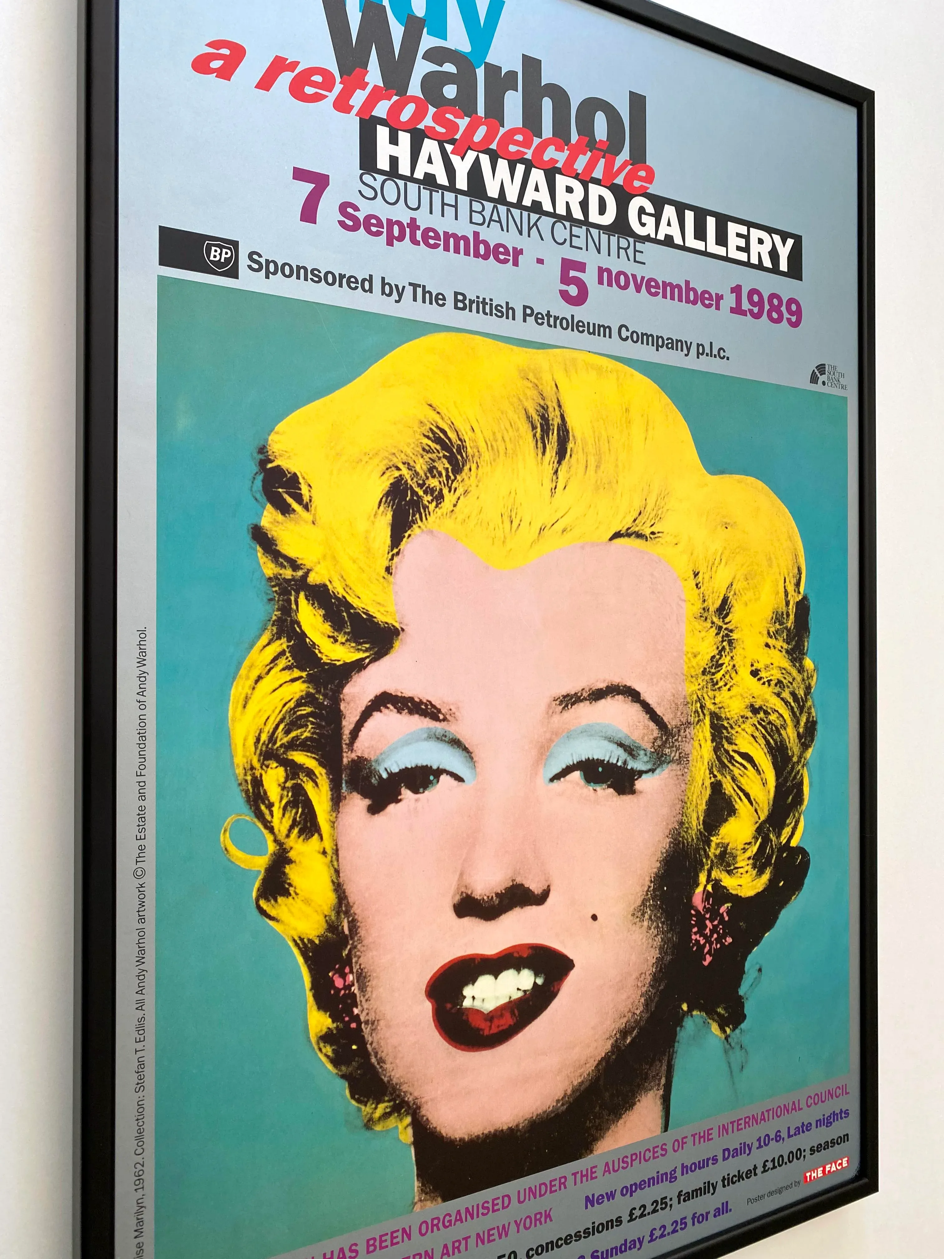 【貴重】Andy Warhol 1989 originalポスター Andy Warhol Estate Vintage 1989 Lithograph Print Framed Pop Art