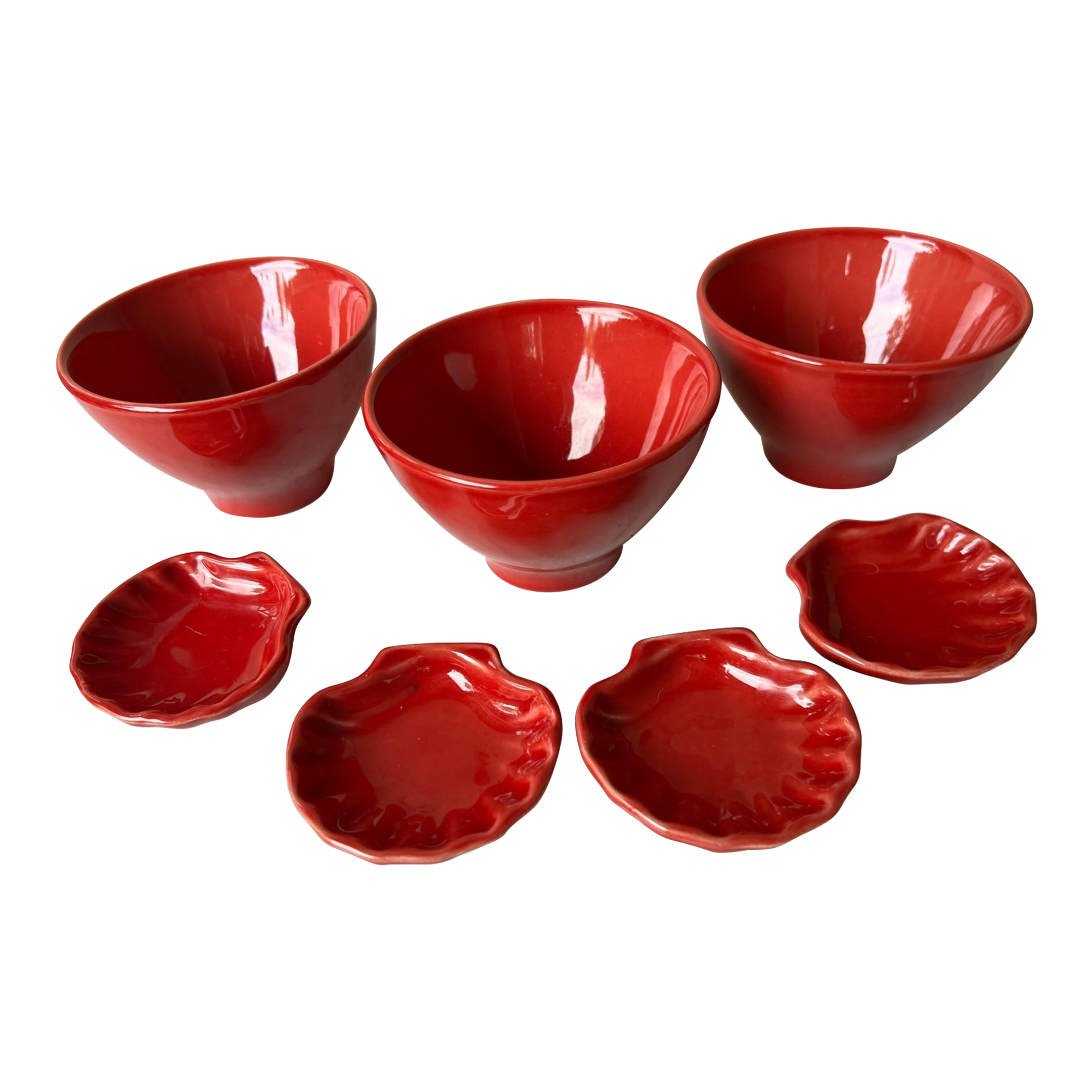 Vintage Emile Henry Shell Dishes & Bowls Set 7 Pieces Chairish