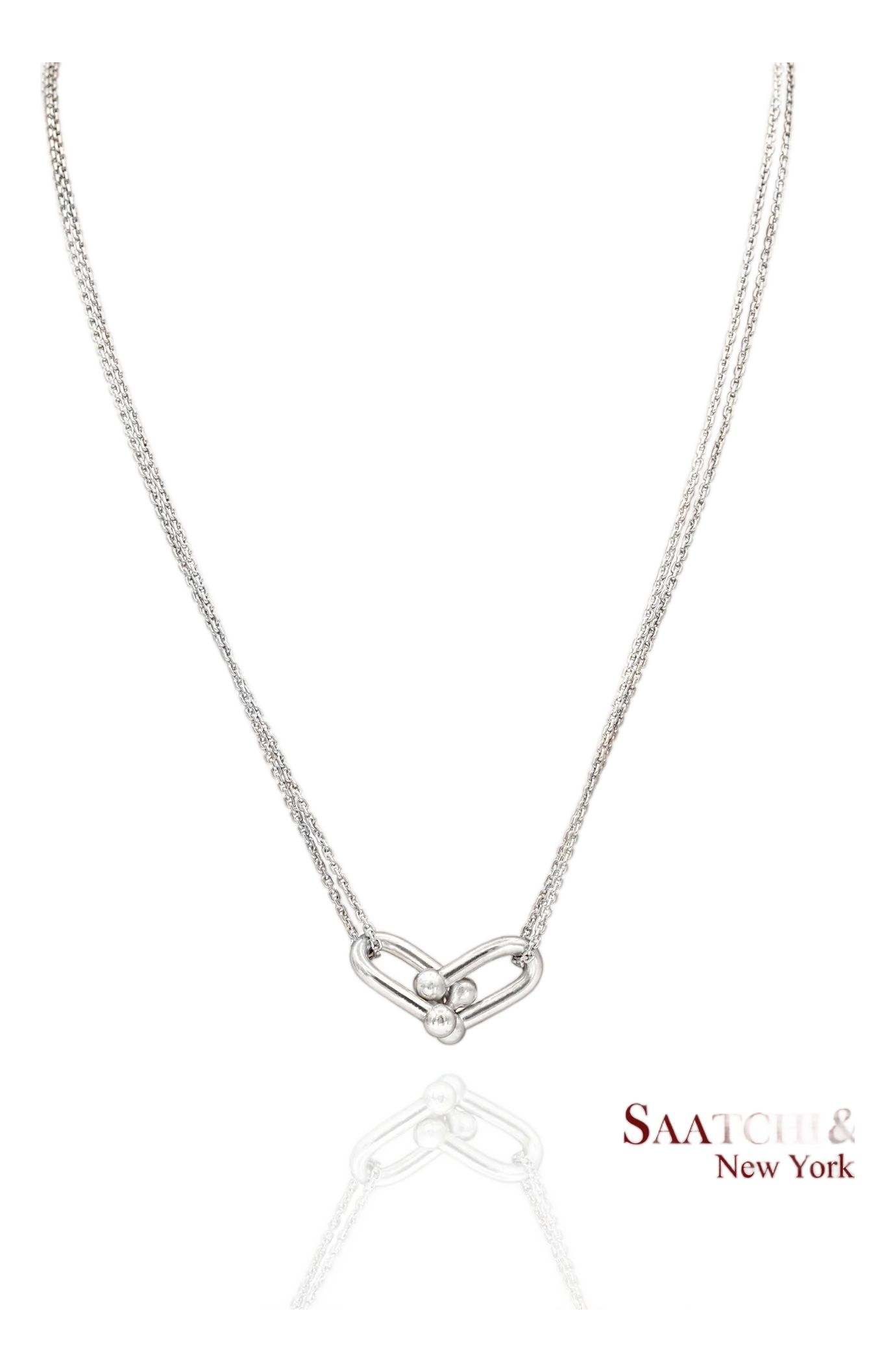 Tiffany Hardware Large Double Link シルバー Tiffany & Co. Hardware Large Double Link Pendant Necklace Sterling