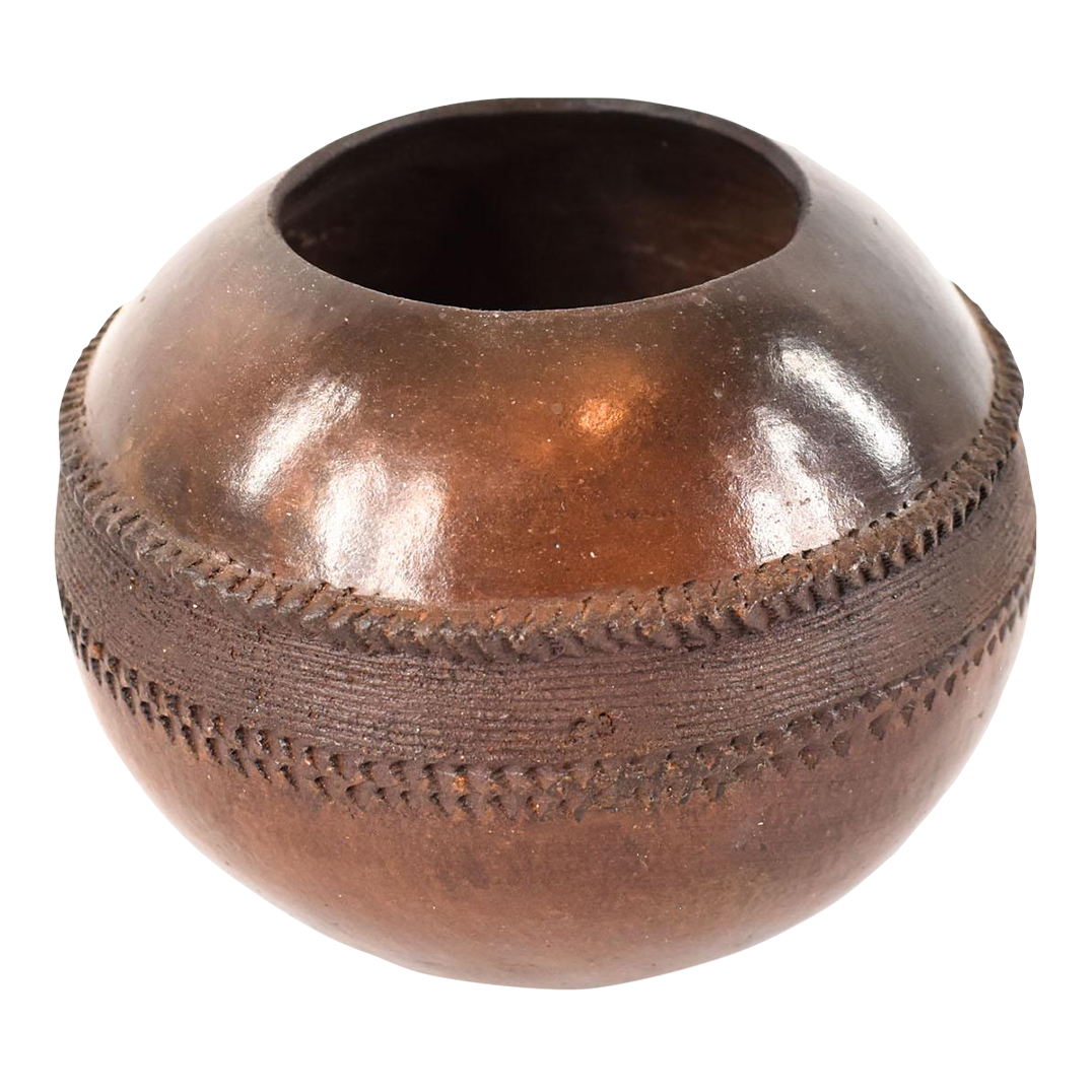 Contemporary South African Clay Pot Chairish