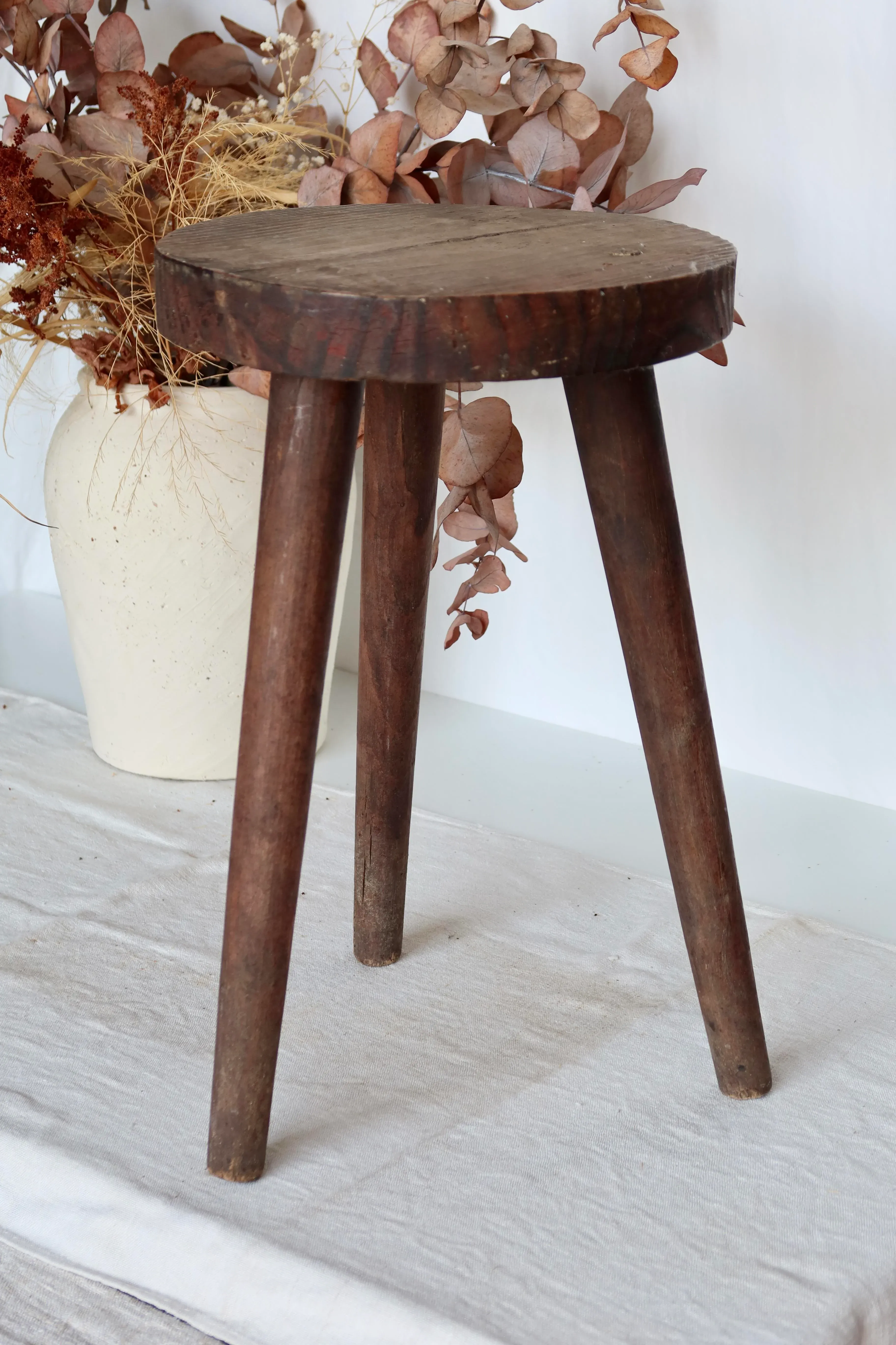 Vintage Wooden Tripod Stool, 1970s | Chairish