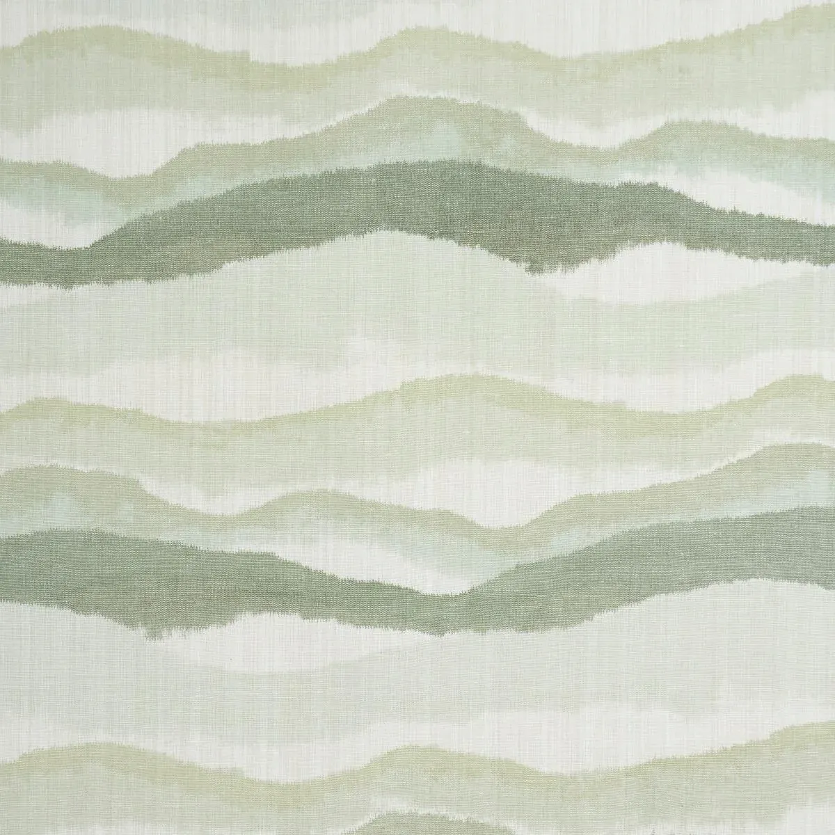 Schumacher Chandler Warp Print Fabric In Eucalyptus | Chairish